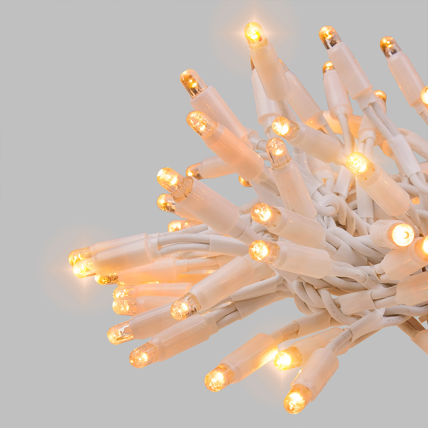 Lichterkette Cluster 4 m, 200 warmweiße Maxi-LEDs, weißes Kabel, verlängerbar, IP67 2