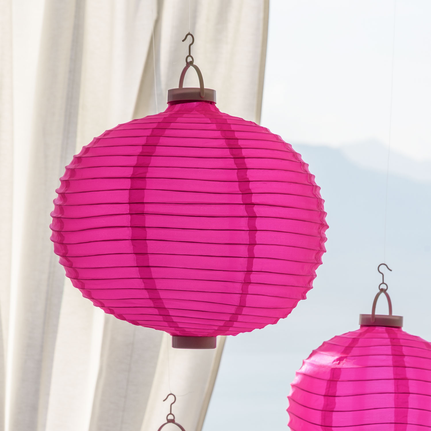 Pinker LED-Lampion Ø 40 cm, warmweißes Licht Pinker LED-Lampion Ø 40 cm, warmweißes Licht