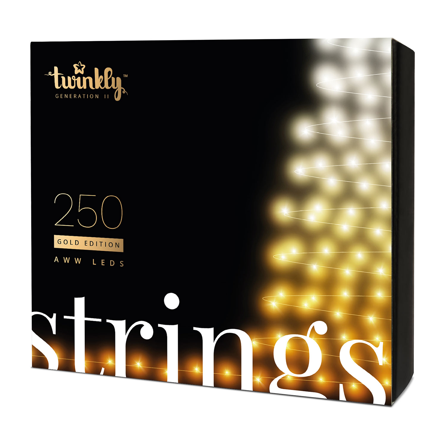 Guirnalda Twinkly Gold Edition Ámbar, Blanco cálido y frío, 20 m, 250 led, cable negro 3 Guirnalda Twinkly Gold Edition Ámbar, Blanco cálido y frío, 20 m, 250 led, cable negro 3
