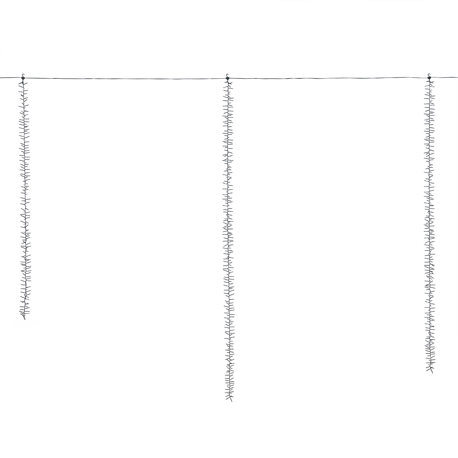 Cascata di luci Connect+ 3 nastri, 600 led bianco caldo, cavo verde, prolungabile 7