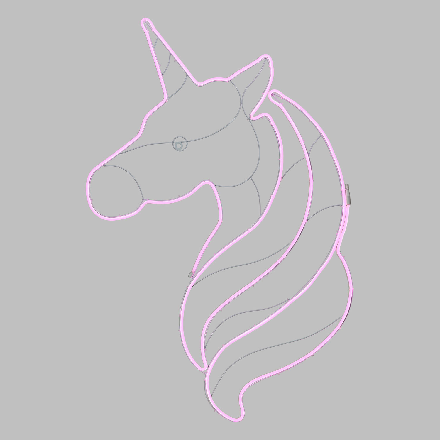 Unicorno in tubo effetto neon, led rosa 2 Unicorno in tubo effetto neon, led rosa 2