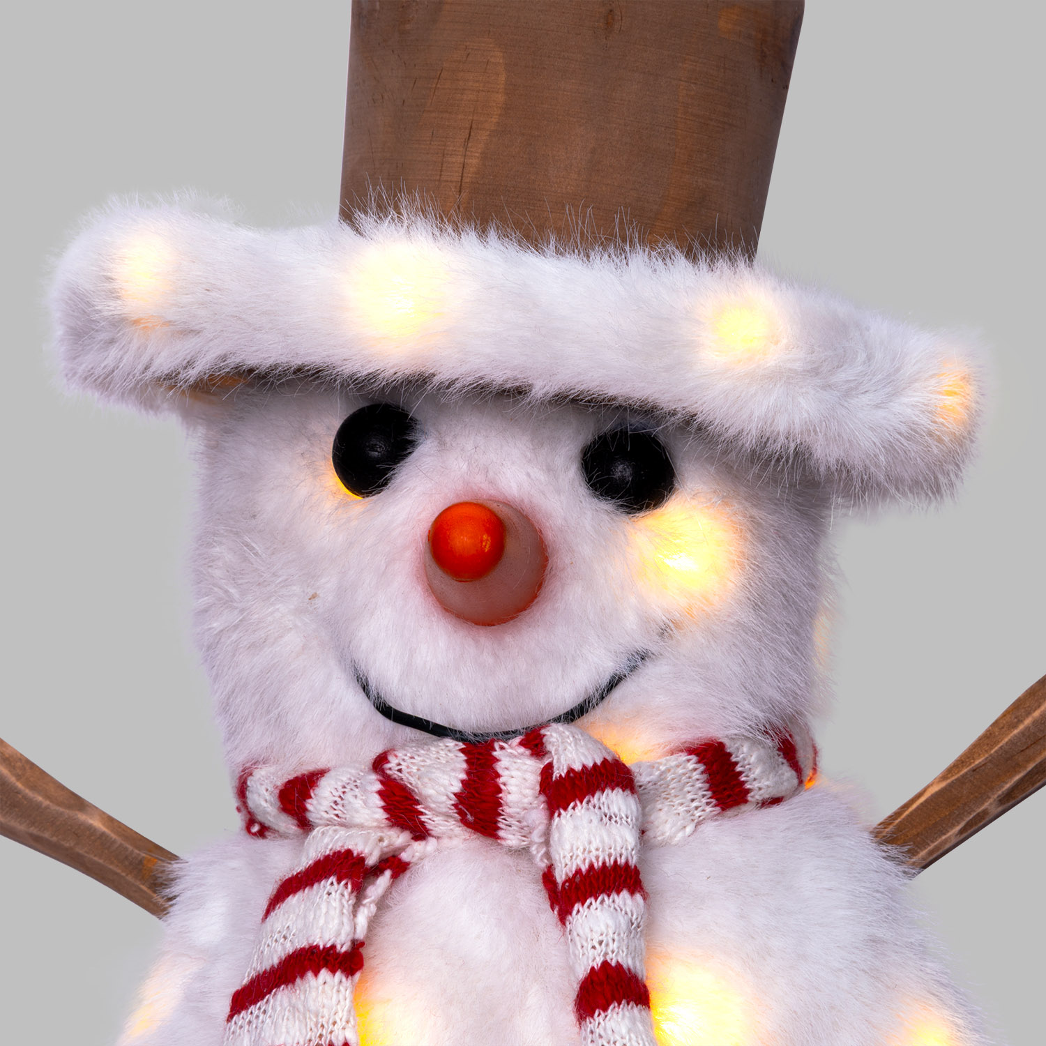 SnowPazzo luminoso 3D in legno a batteria, h 25 cm, Dual Color MicroLED bianco caldo e bianco freddo, uso interno 7