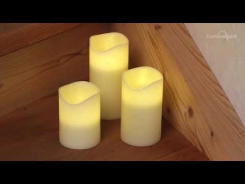 3 LED-Wachskerzen, LED warmweiß 2 3 LED-Wachskerzen, LED warmweiß 2