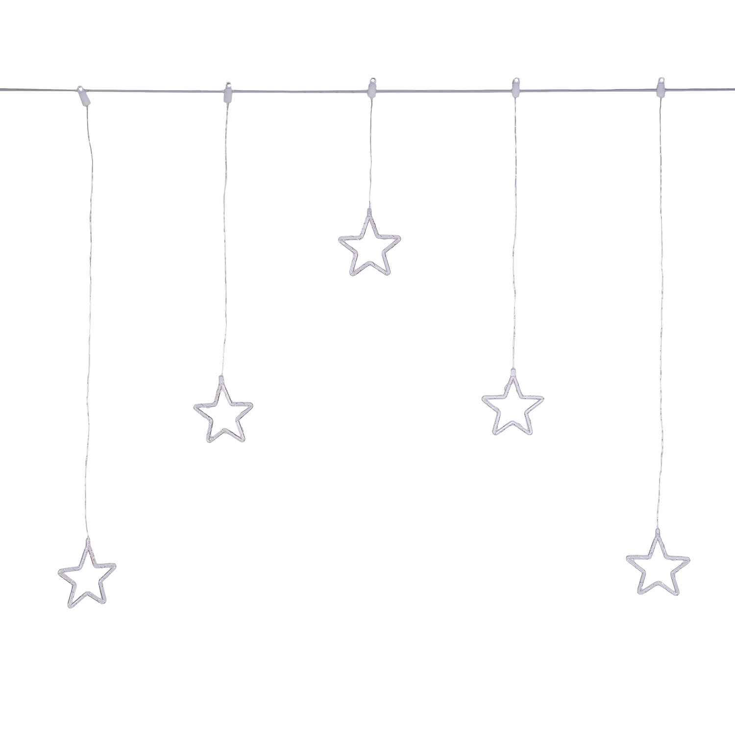 Luci per finestra a batteria con 5 Stelle Crystal, h 0,95 m, MicroLED bianco caldo, uso interno 2