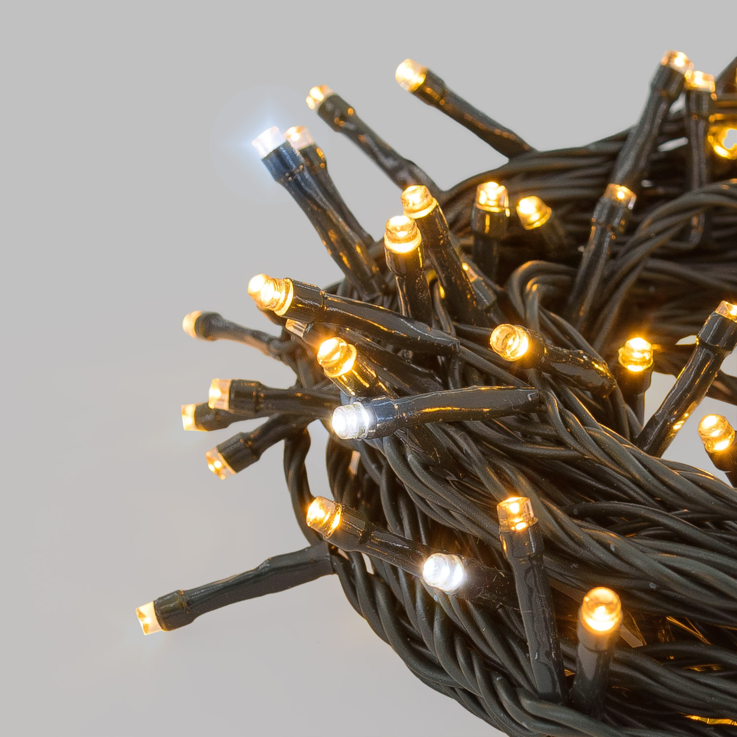 Catena Connect+ 12 m, 120 led bianco caldo e bianco freddo, cavo verde, prolungabile 2