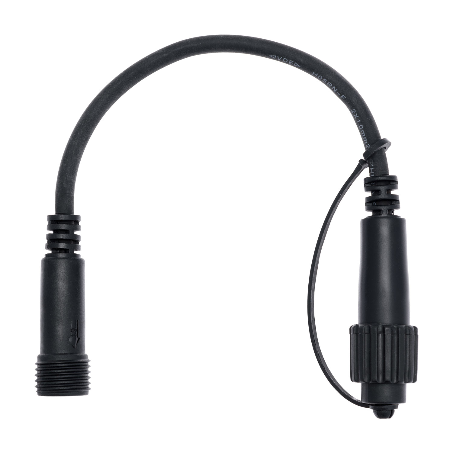 Schwarzes PML Adapterkabel, Eingang (Stecker) IP44 - Ausgang (Buchse) IP67 Schwarzes PML Adapterkabel, Eingang (Stecker) IP44 - Ausgang (Buchse) IP67