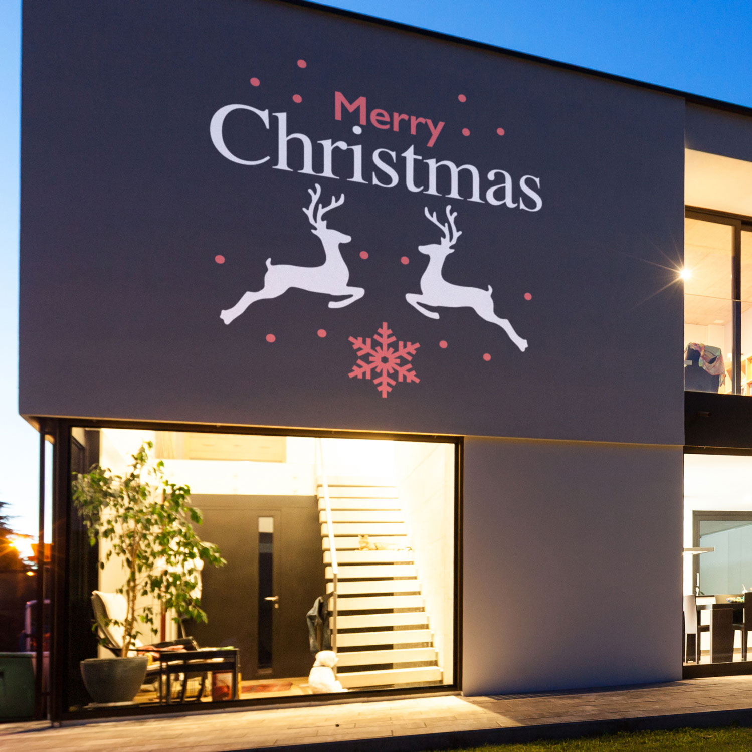 Gobo Merry Christmas con renne e cristallo 2 Gobo Merry Christmas con renne e cristallo 2