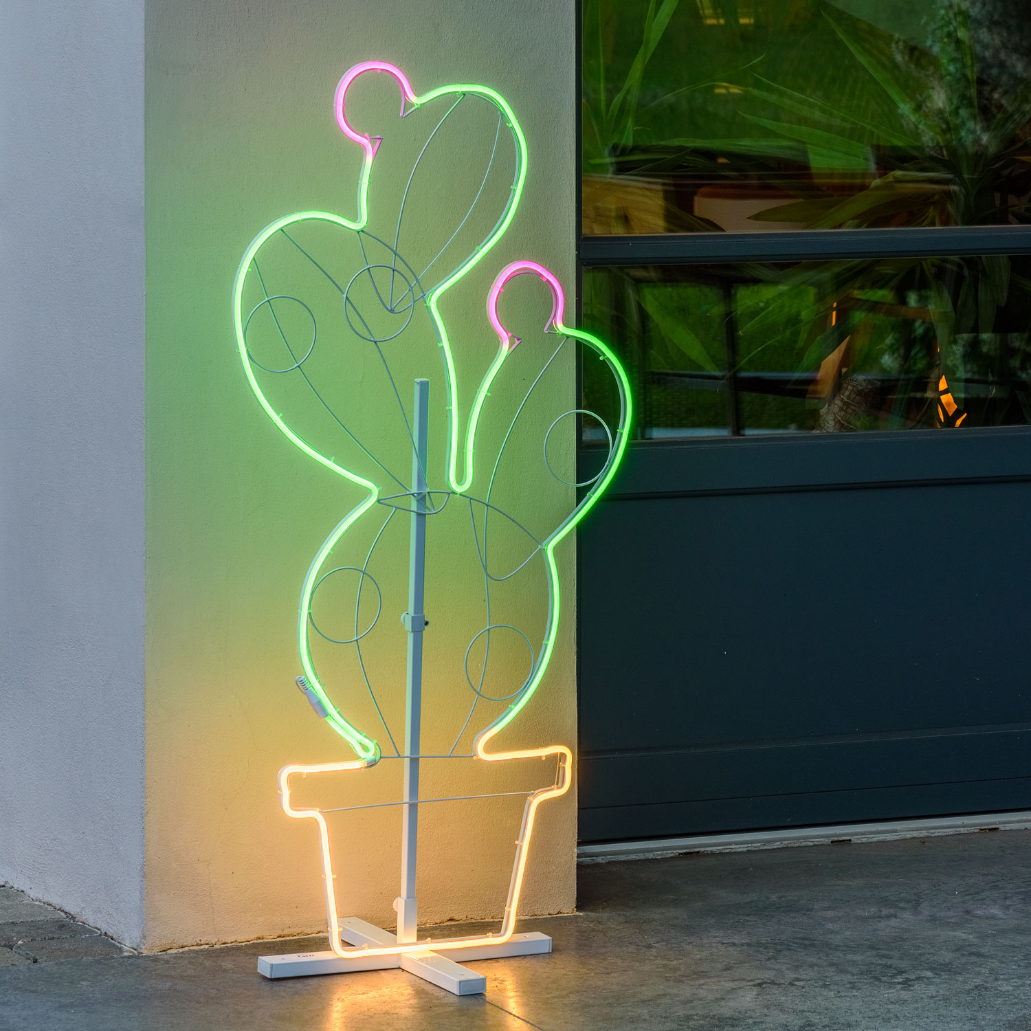 Potted Prickly Pear Neon Lights SMD, h. 117 cm, Warm White Green and Pink Leds 1 Potted Prickly Pear Neon Lights SMD, h. 117 cm, Warm White Green and Pink Leds 1
