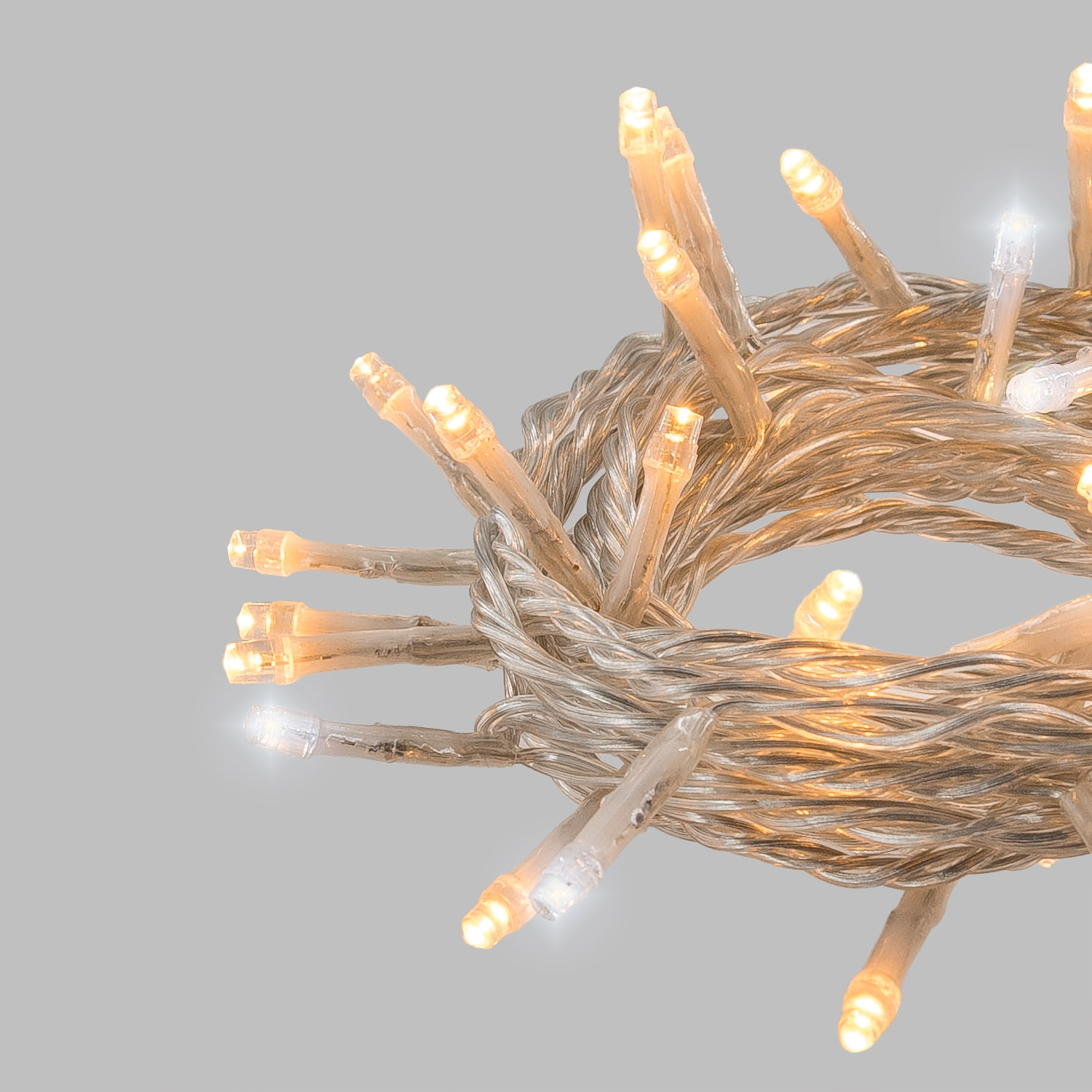 Catena Connect+ 5 m, 50 led bianco caldo e bianco freddo, cavo trasparente, prolungabile 4