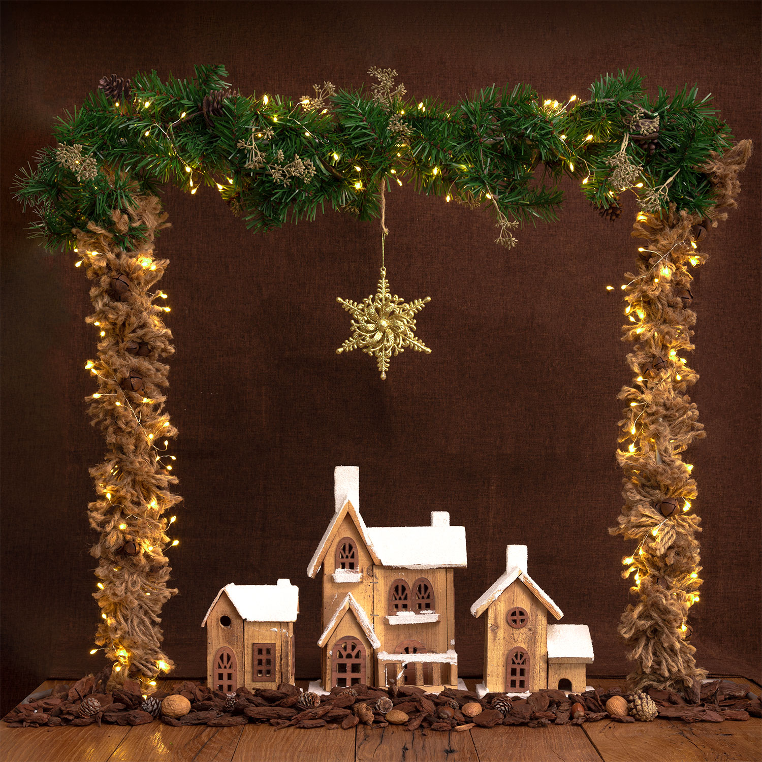 Guirnalda Mini Festón de Luces a pilas 3 m, 150 microled blanco cálido, cable metal plata 12 Guirnalda Mini Festón de Luces a pilas 3 m, 150 microled blanco cálido, cable metal plata 12