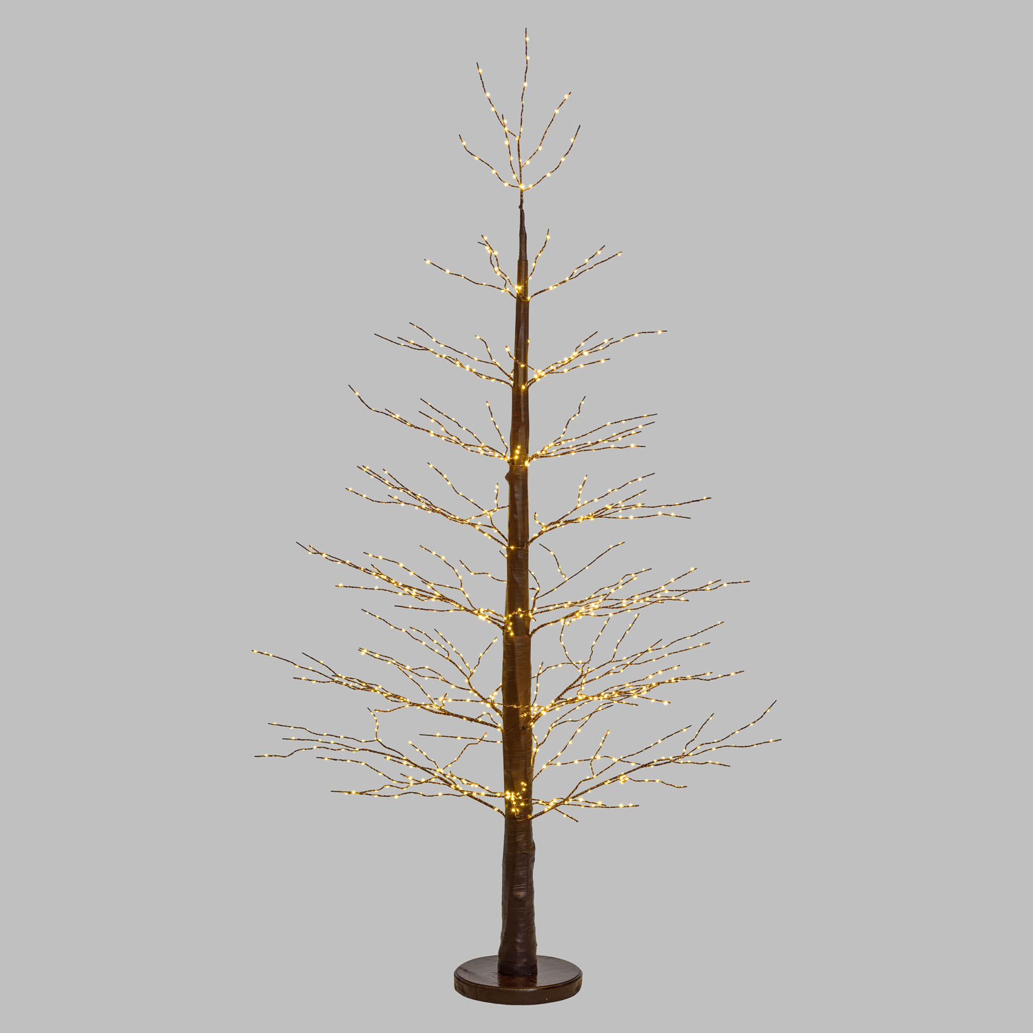 Brauner Kiefer LED Baum h 190 cm, MicroLEDs warmweiß 3 Brauner Kiefer LED Baum h 190 cm, MicroLEDs warmweiß 3