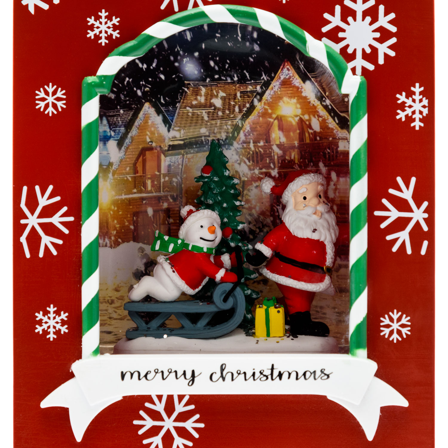 Weihnachtstasche Rot-Lanterne, Weihnachtsbaum, Weihnachtsmann und Schlitten, H 22 cm, Glitzer, warmweiße LED 4 Weihnachtstasche Rot-Lanterne, Weihnachtsbaum, Weihnachtsmann und Schlitten, H 22 cm, Glitzer, warmweiße LED 4