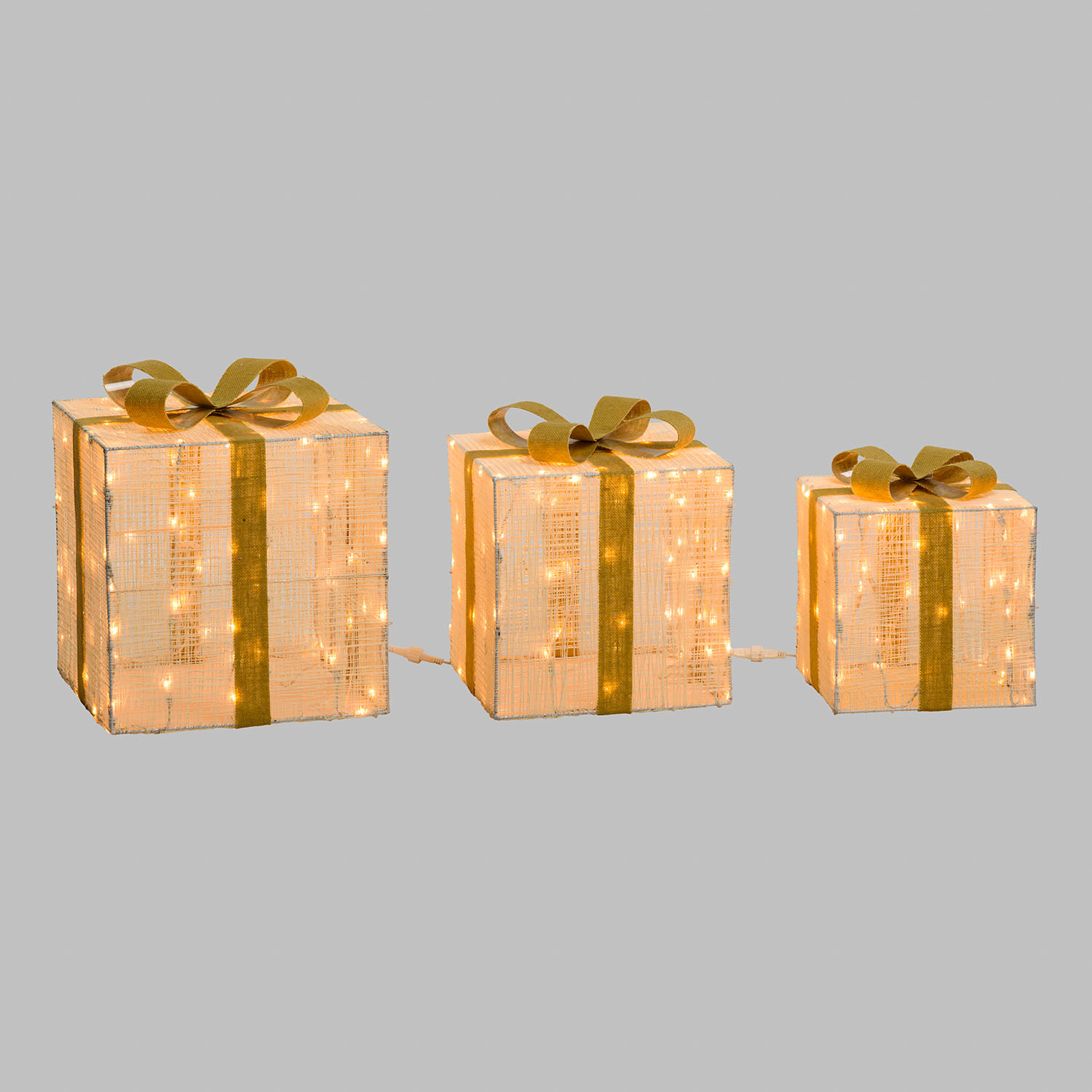 Set 3 Paquets Cadeaux 3D Light Cream & Brown, 240 Dual LED blanc extra chaud et blanc froid 5