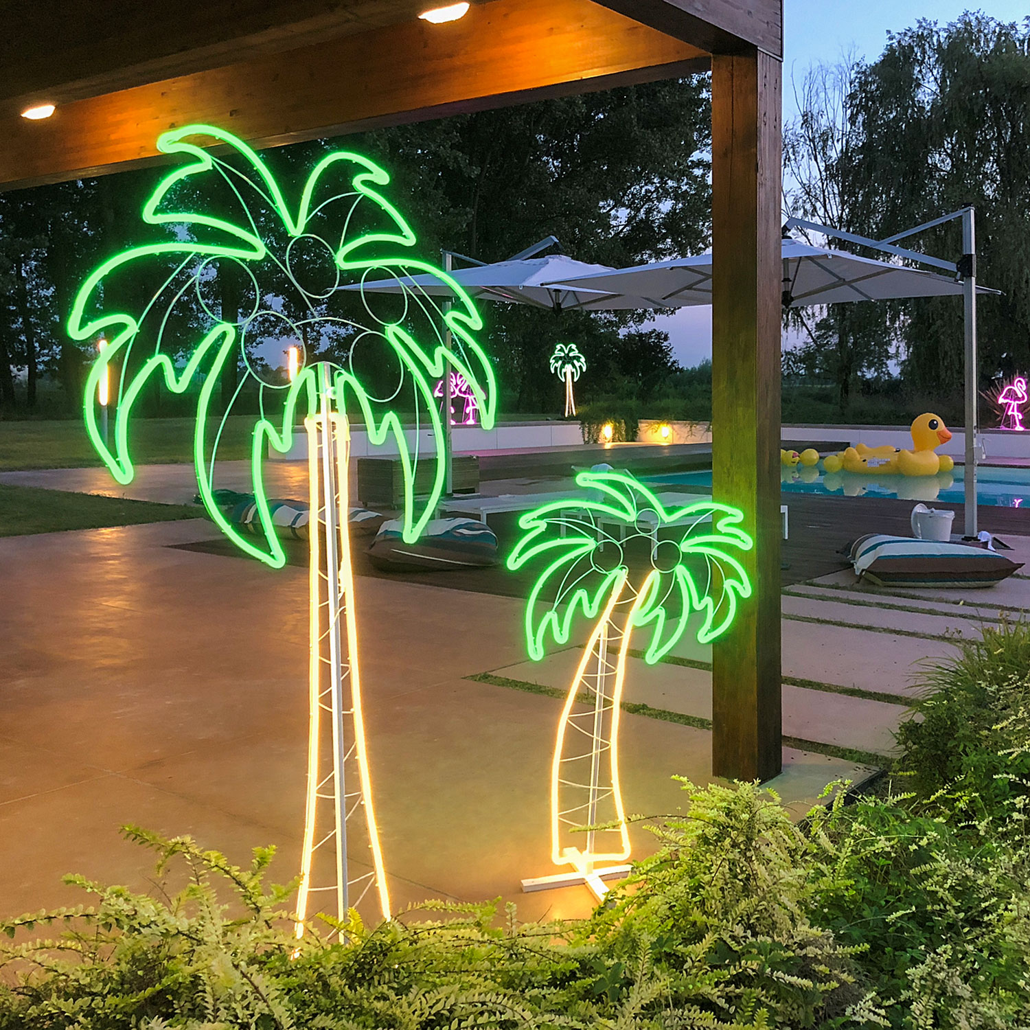 Figura Palmera, manguera efecto neón, 200 cm, 1078 led blanco cálido y verde 2 Figura Palmera, manguera efecto neón, 200 cm, 1078 led blanco cálido y verde 2