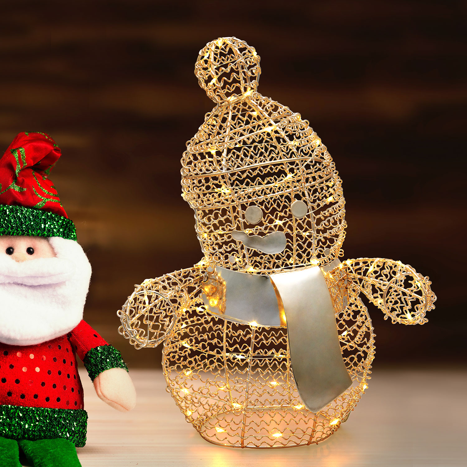 Pupazzo di neve Snowman, h. 33 cm, led bianco caldo 1 Pupazzo di neve Snowman, h. 33 cm, led bianco caldo 1