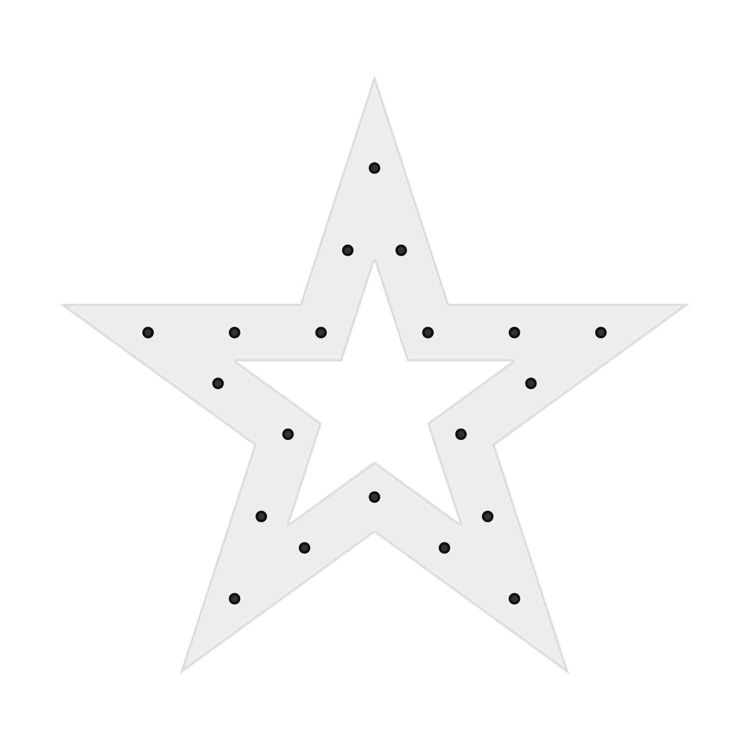 Estrella de metal blanco 120cm, 20 portalámparas E14 10 Estrella de metal blanco 120cm, 20 portalámparas E14 10