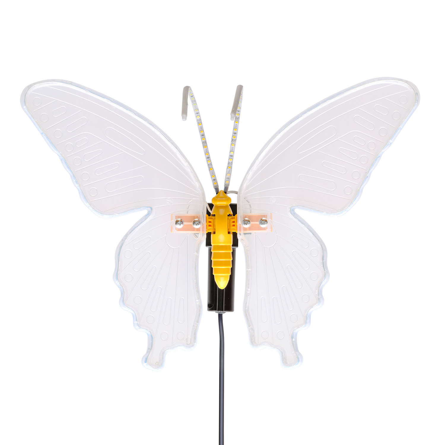 Farfalla in tubo ultraluminoso, 40 cm, 244 led bianco caldo, con movimento ali 3