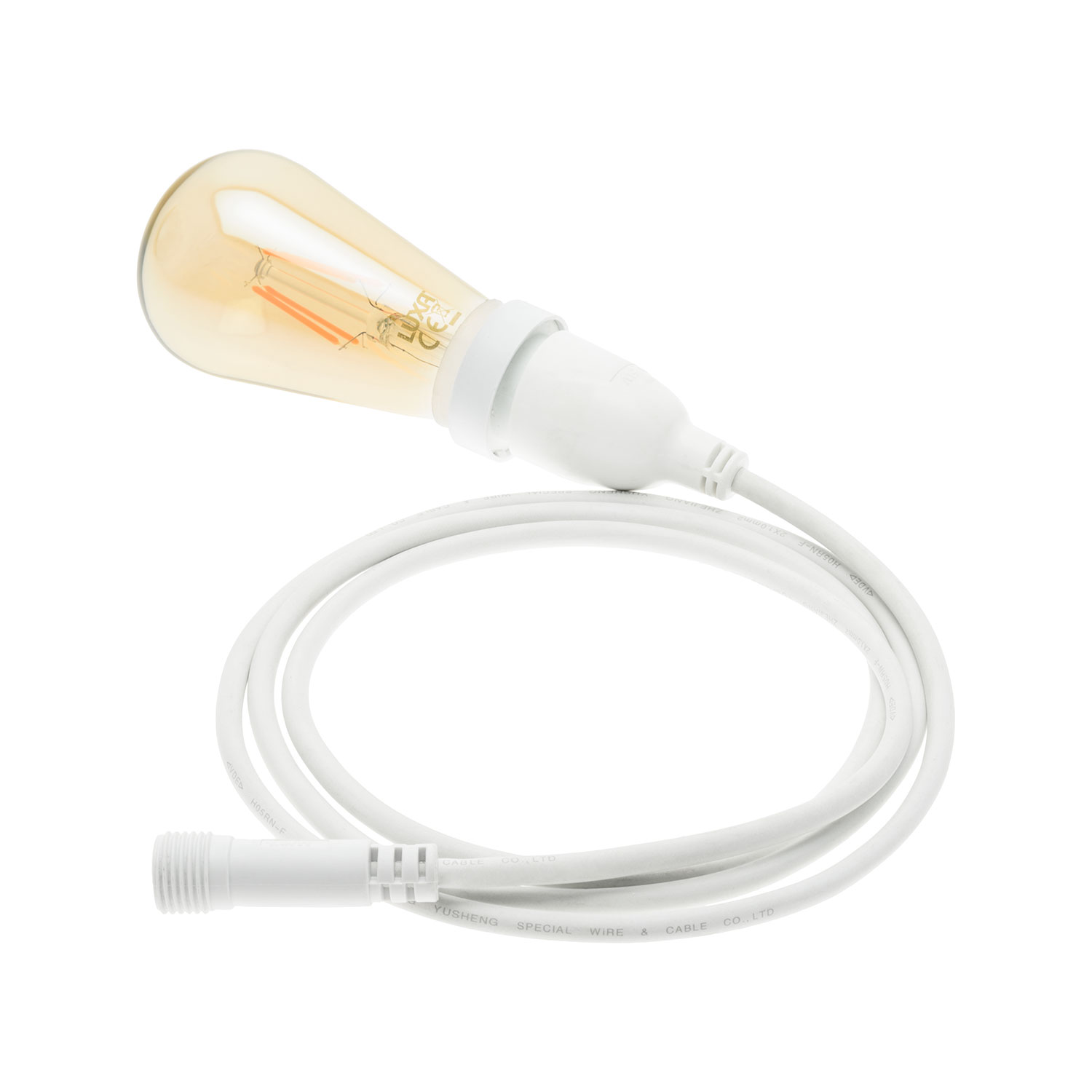 Lampadina da 4 Watt Edison Ø 64 mm a sospensione, 3 metri di cavo bianco Lampadina da 4 Watt Edison Ø 64 mm a sospensione, 3 metri di cavo bianco