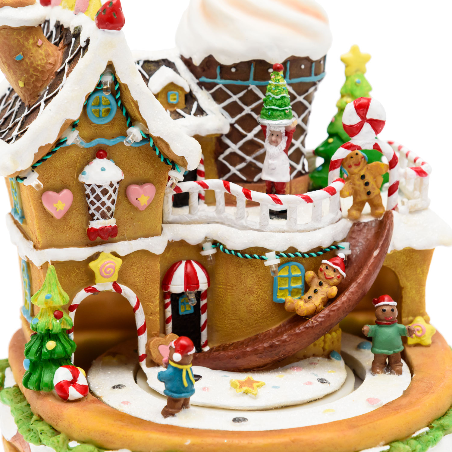 Village de Noël, Village en pain d'épice avec personnages en mouvement, h 25 cm, musiques de Noël 4 Village de Noël, Village en pain d'épice avec personnages en mouvement, h 25 cm, musiques de Noël 4
