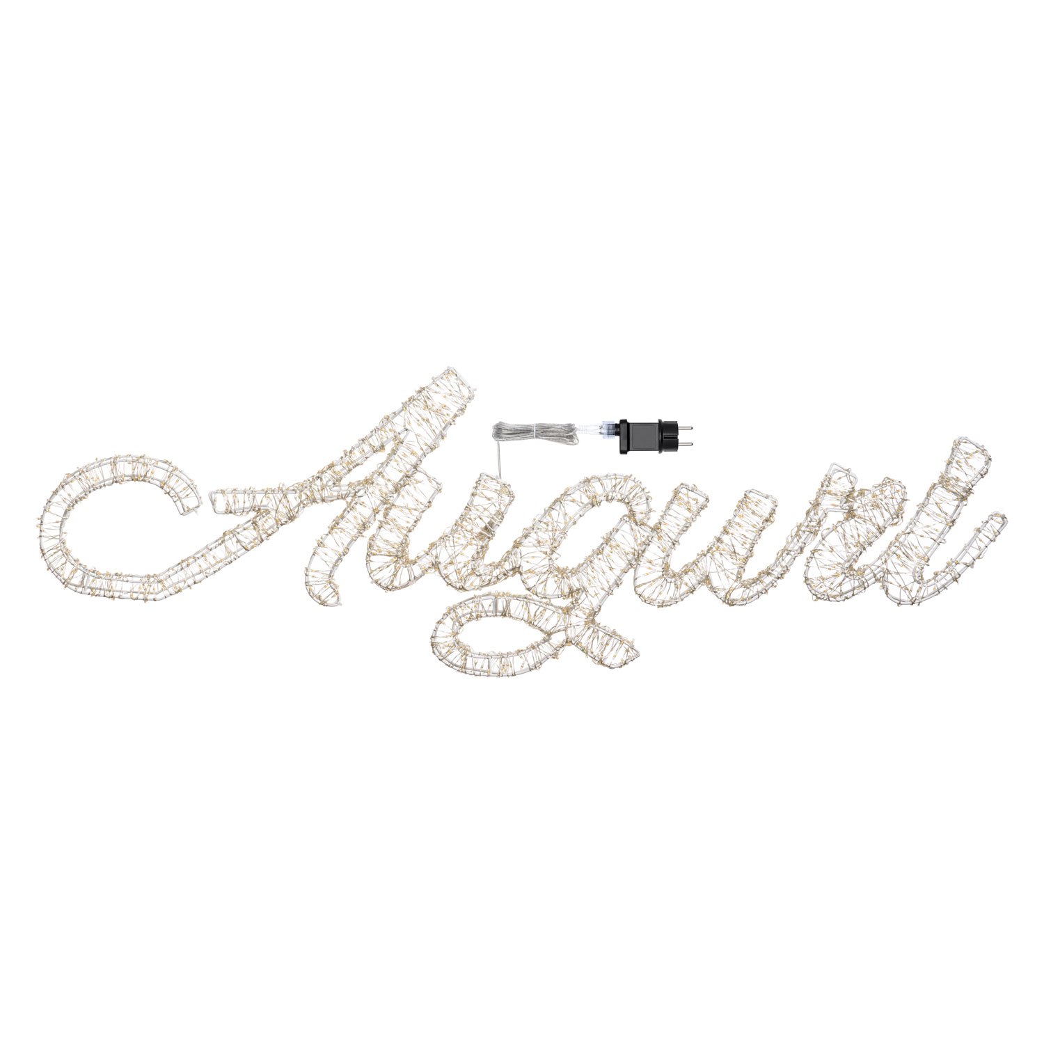 3D Leuchtschrift Auguri, 2000 MicroLEDs kalt- und warmweiß 3 3D Leuchtschrift Auguri, 2000 MicroLEDs kalt- und warmweiß 3