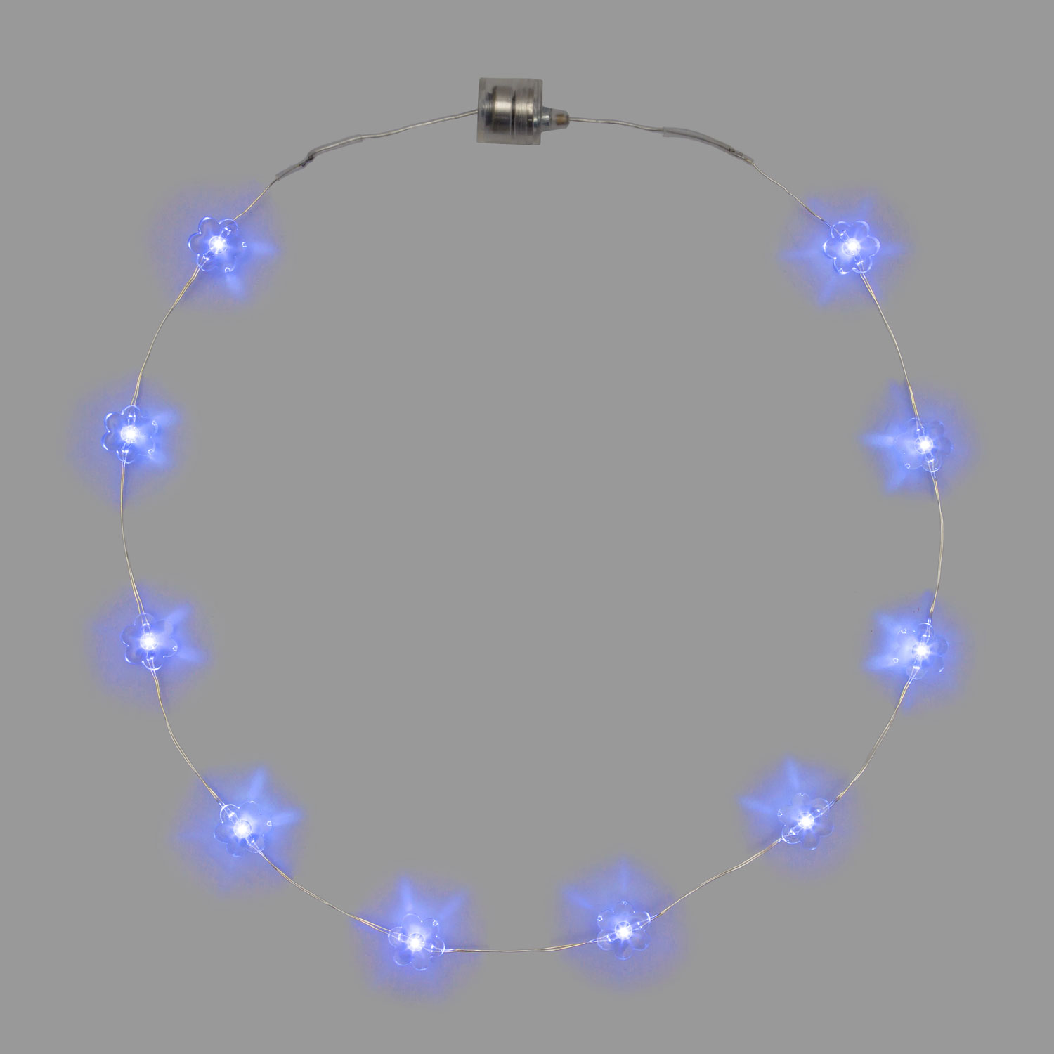 Collier Brilly 10 fleurs led bleu 4 Collier Brilly 10 fleurs led bleu 4