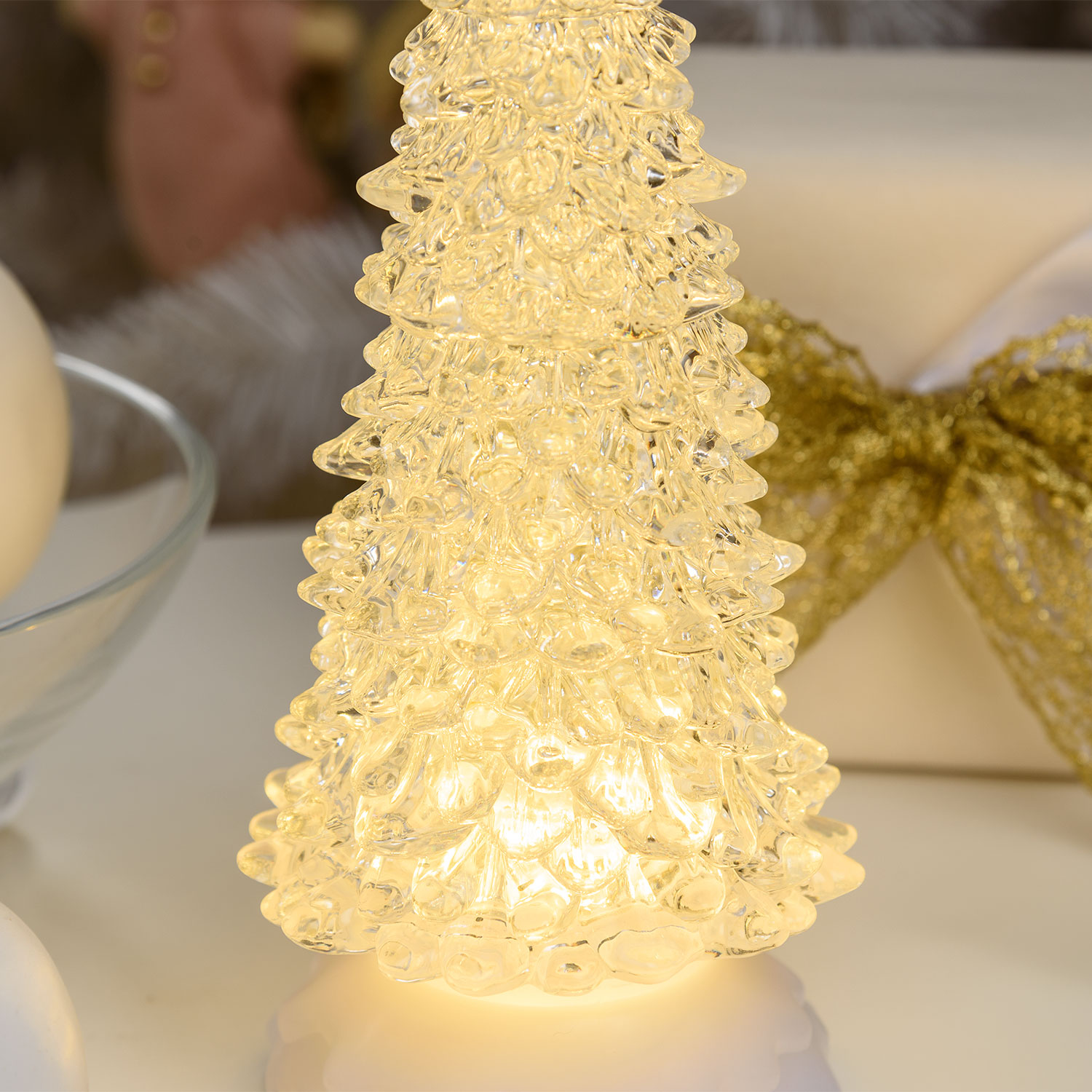 Sapin de Noël Acrylique effet Glaçé, led blanc chaud 4 Sapin de Noël Acrylique effet Glaçé, led blanc chaud 4