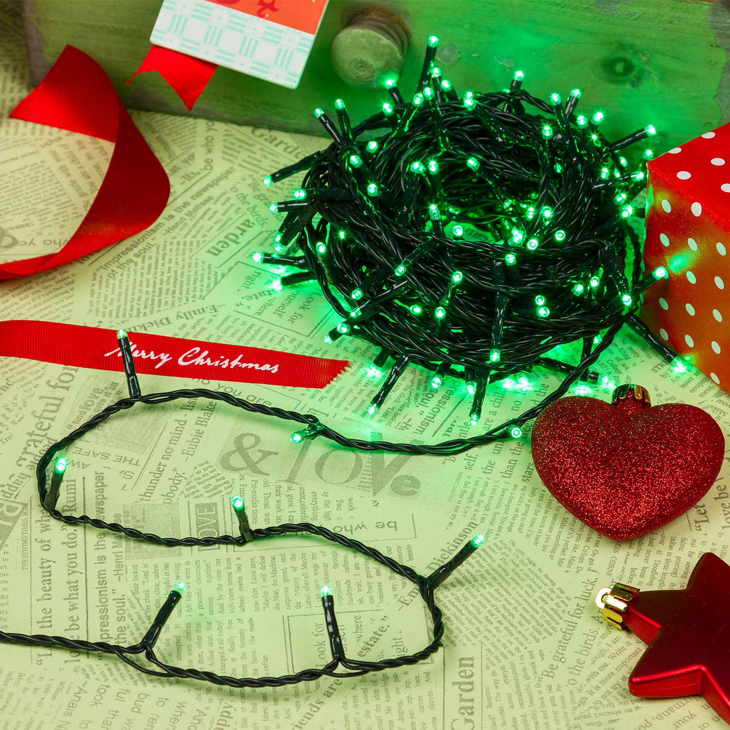 Guirlande 25,7 m, 360 miniled vert, câble vert 7 Guirlande 25,7 m, 360 miniled vert, câble vert 7