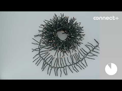 Catena Festone Connect+ 3 m, 300 led bianco caldo, cavo verde, prolungabile 2