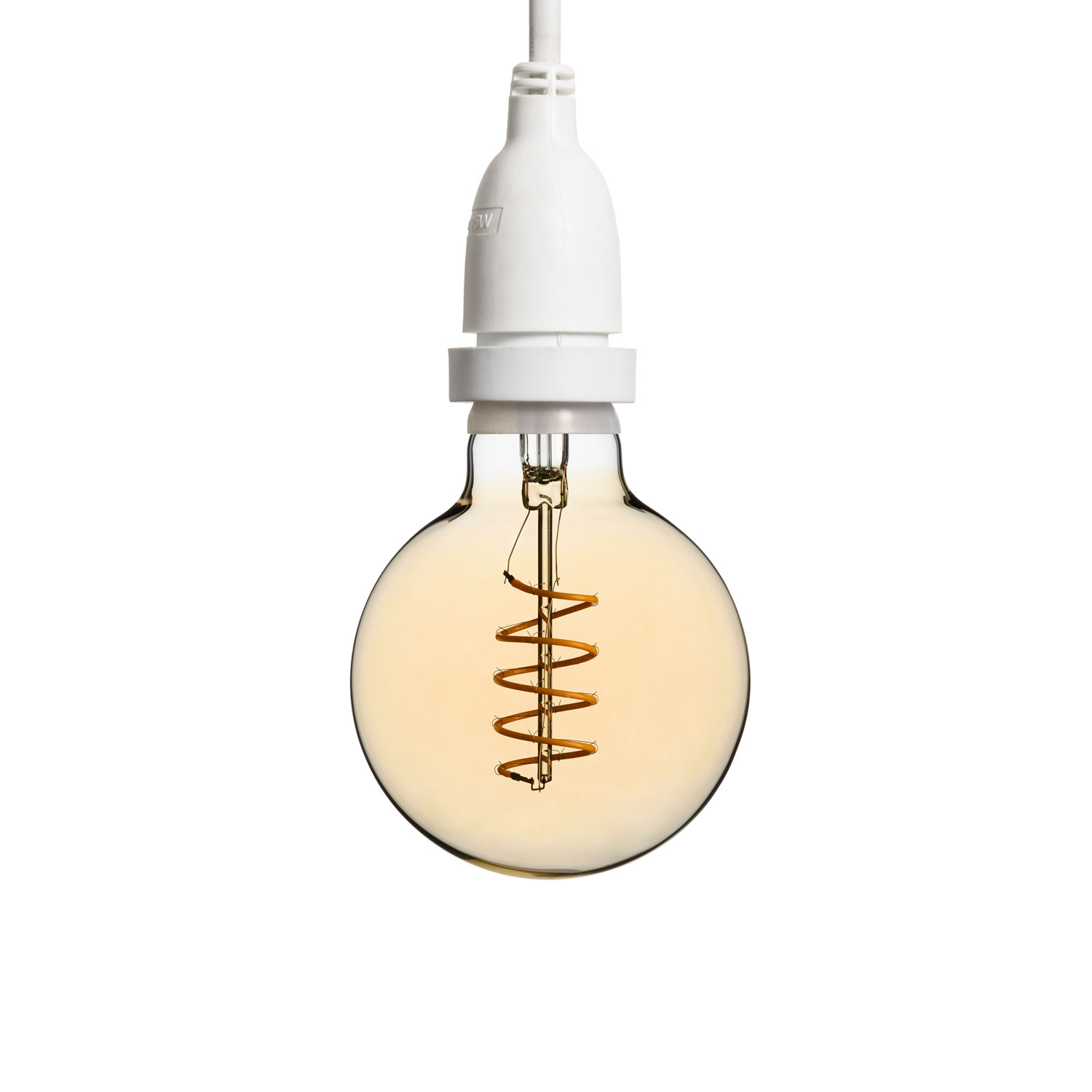Bombilla de 4W globo espiral Ø 95mm colgante, 4 metros de cable blanco 2 Bombilla de 4W globo espiral Ø 95mm colgante, 4 metros de cable blanco 2