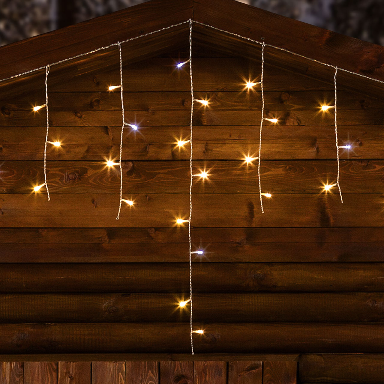 Eiszapfen-Lichterkette 2,7 x h 0,8 m, 66 LEDs warm- und kaltweiß 3 Eiszapfen-Lichterkette 2,7 x h 0,8 m, 66 LEDs warm- und kaltweiß 3