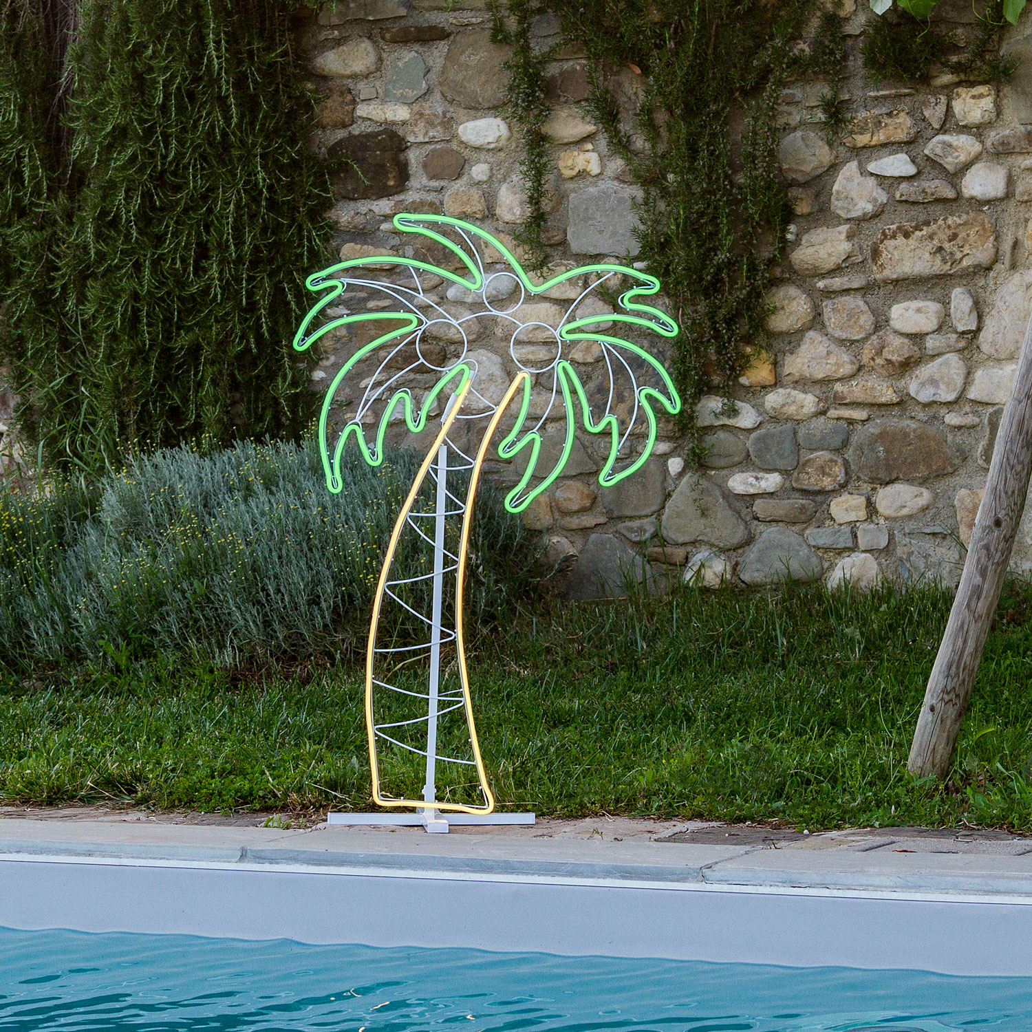 Figura Palmera, manguera efecto neón, 120 cm, 686 led blanco cálido y verde 5 Figura Palmera, manguera efecto neón, 120 cm, 686 led blanco cálido y verde 5