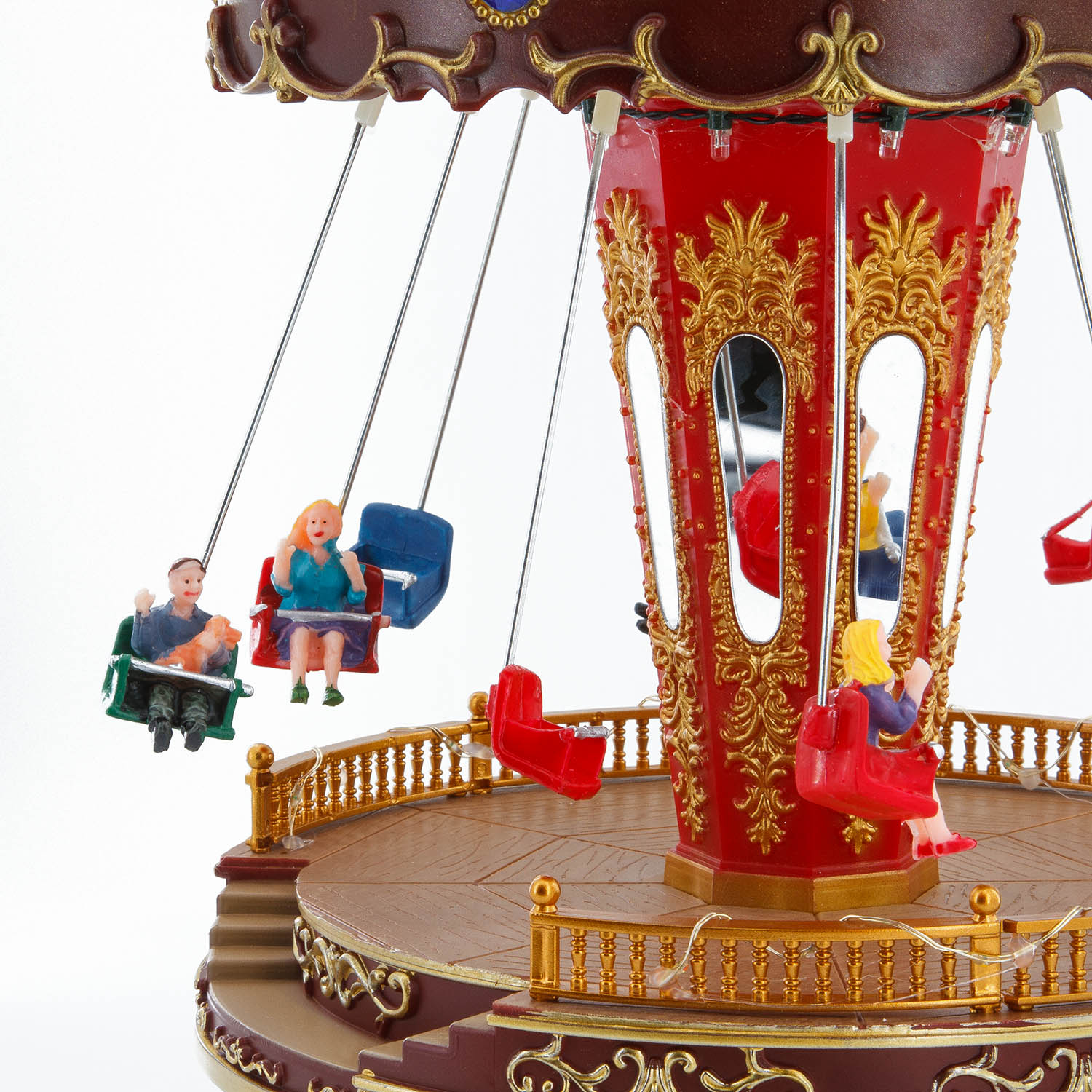 Villaggio di Natale, Giostra Luna Park, h 27 cm, musiche natalizie 3