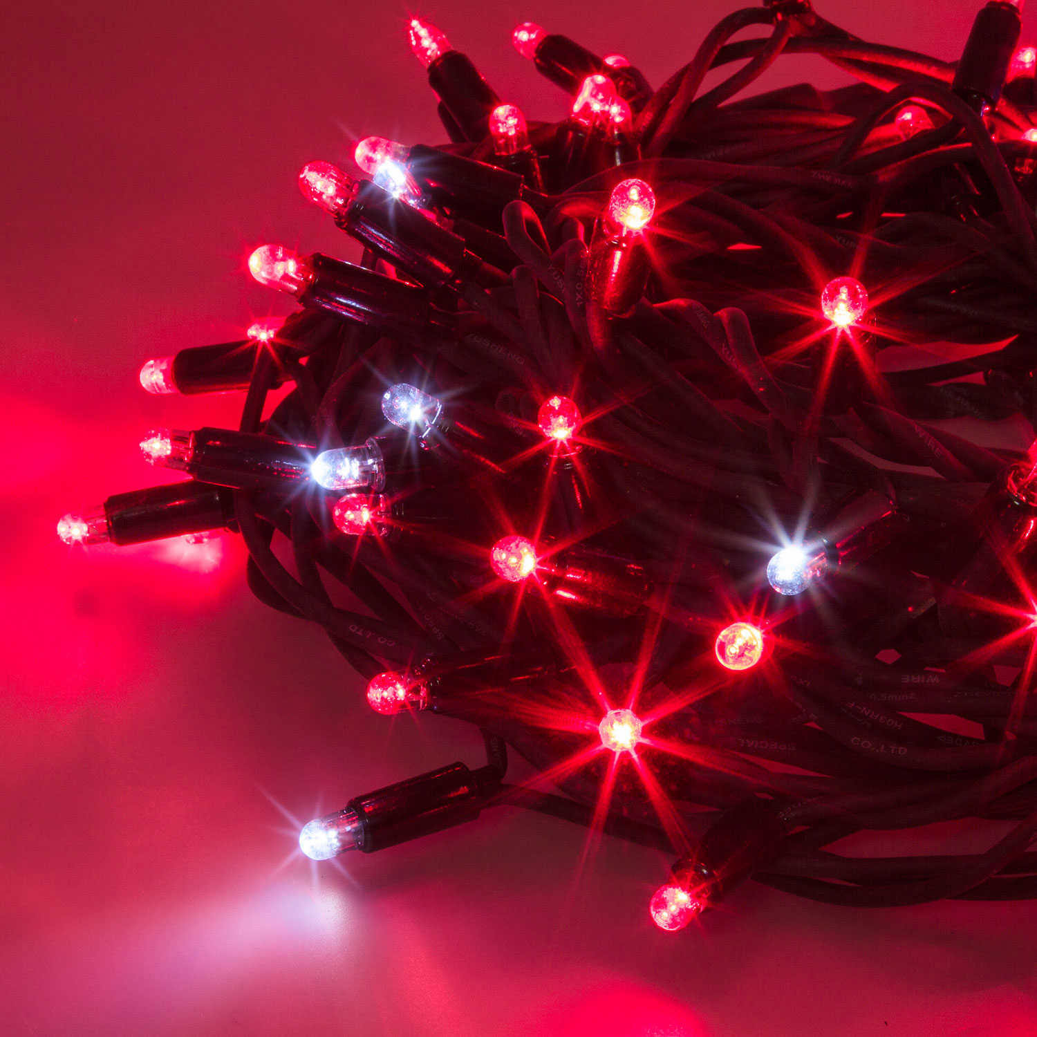 Lichterkette 20 m, 200 MaxiLEDs rot und kaltweiß, grünes Kabel 7 Lichterkette 20 m, 200 MaxiLEDs rot und kaltweiß, grünes Kabel 7