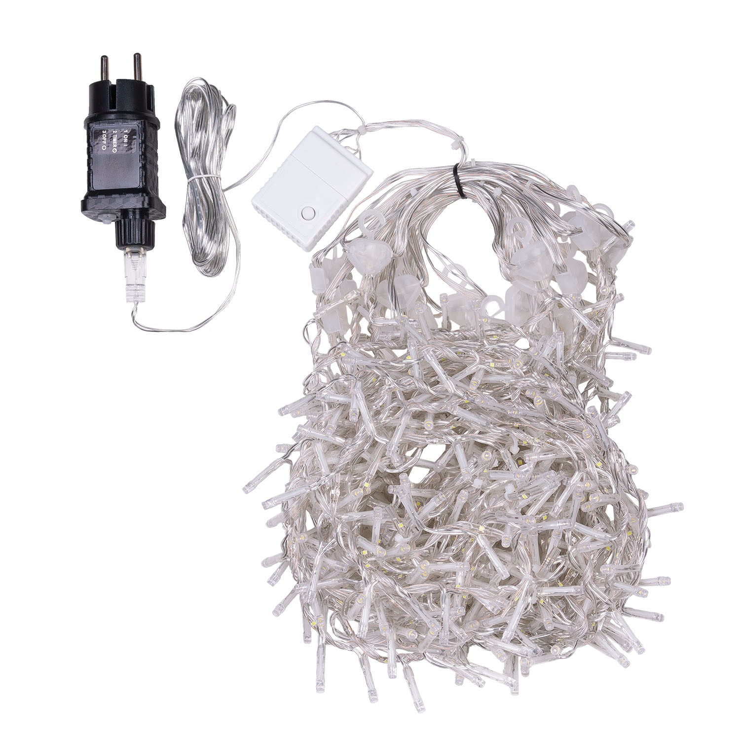 Tenda Nastro di Luce StarFall 4,6 x h 0,8 m, 1152 led bianco caldo, cavo trasparente 5