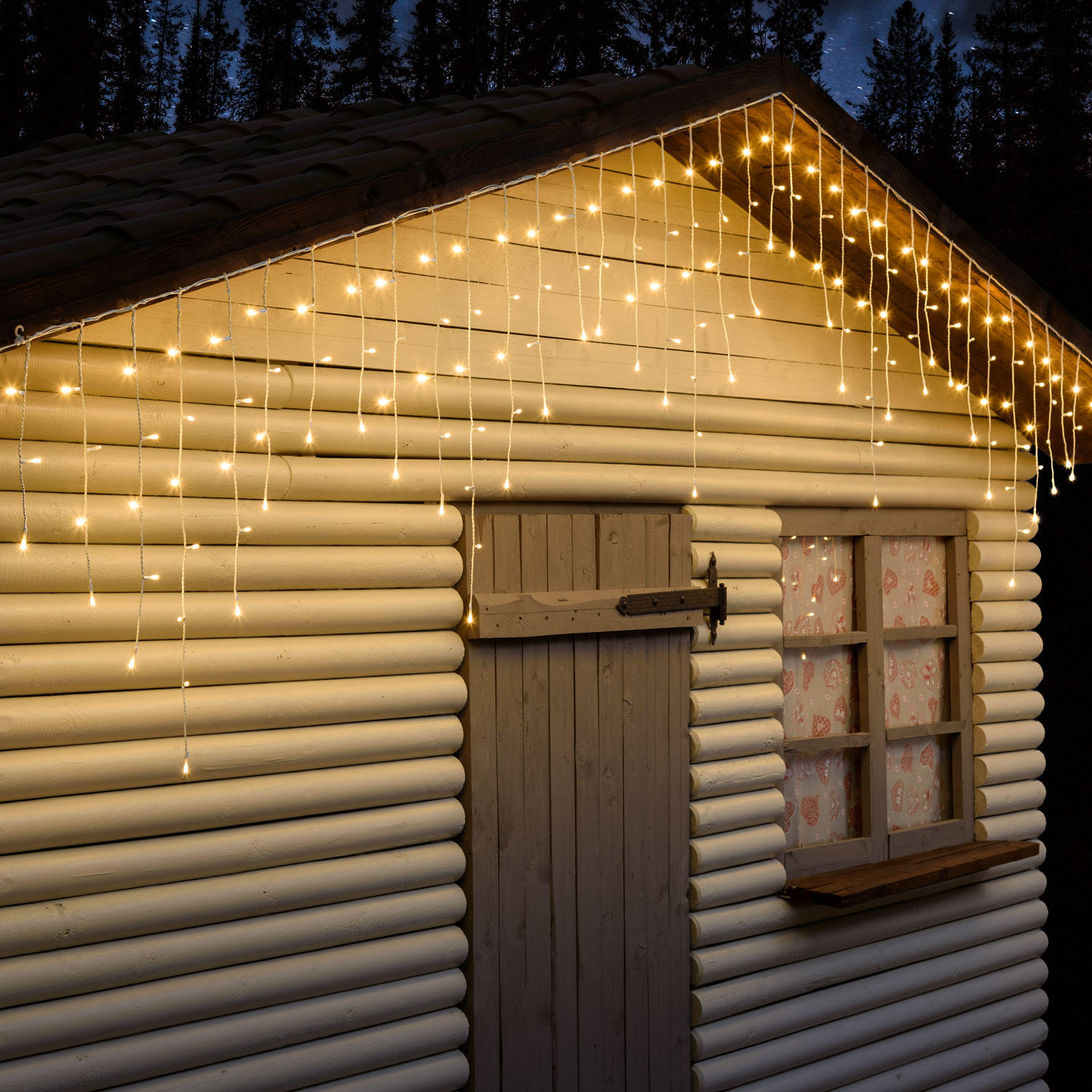 Eisregen-Lichterkette 4,2 x h 0,7 m, 186 LEDs warmweiß 1 Eisregen-Lichterkette 4,2 x h 0,7 m, 186 LEDs warmweiß 1