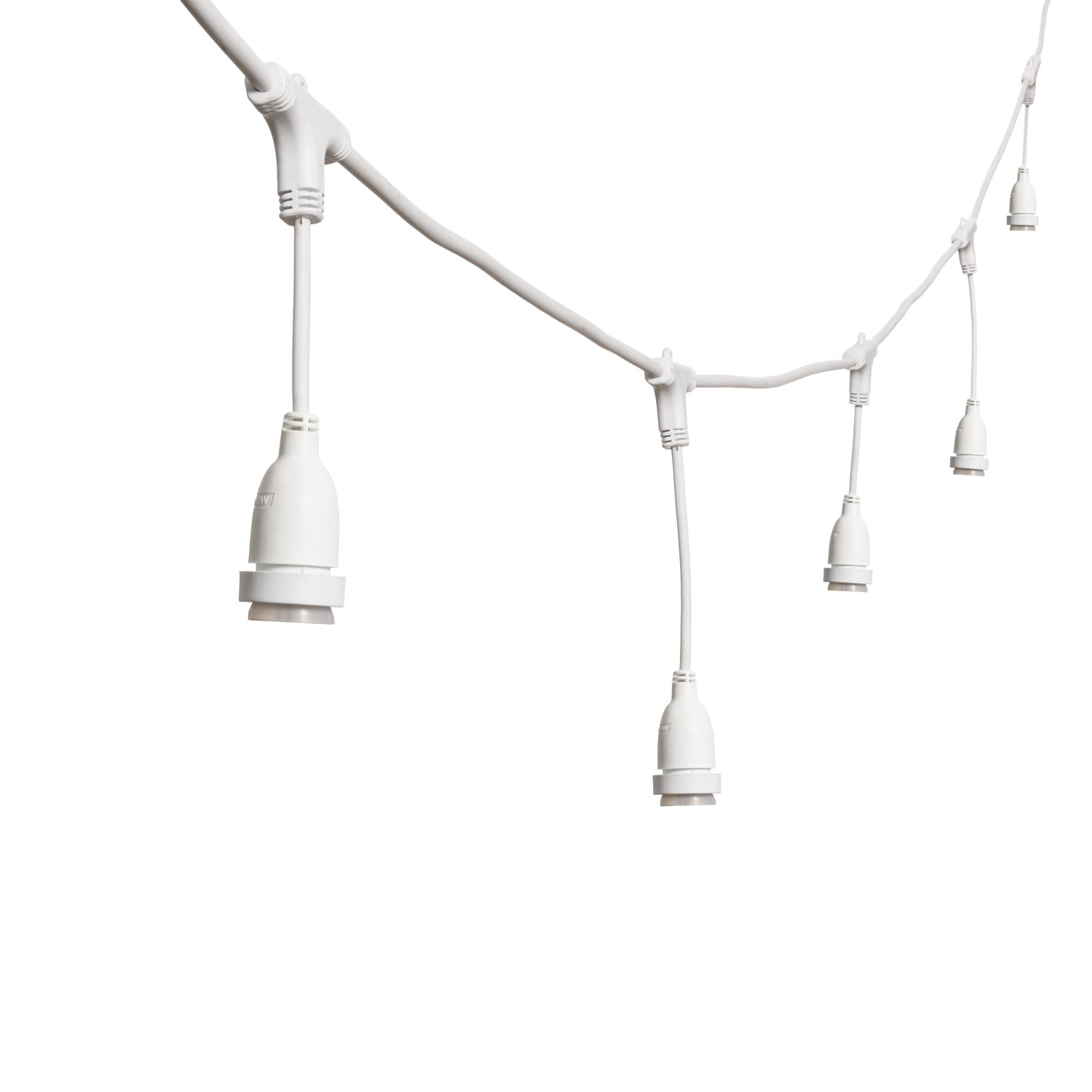 5m 8 Drops White Festoon Cable, E27 Sockets, 30cm max height 5m 8 Drops White Festoon Cable, E27 Sockets, 30cm max height
