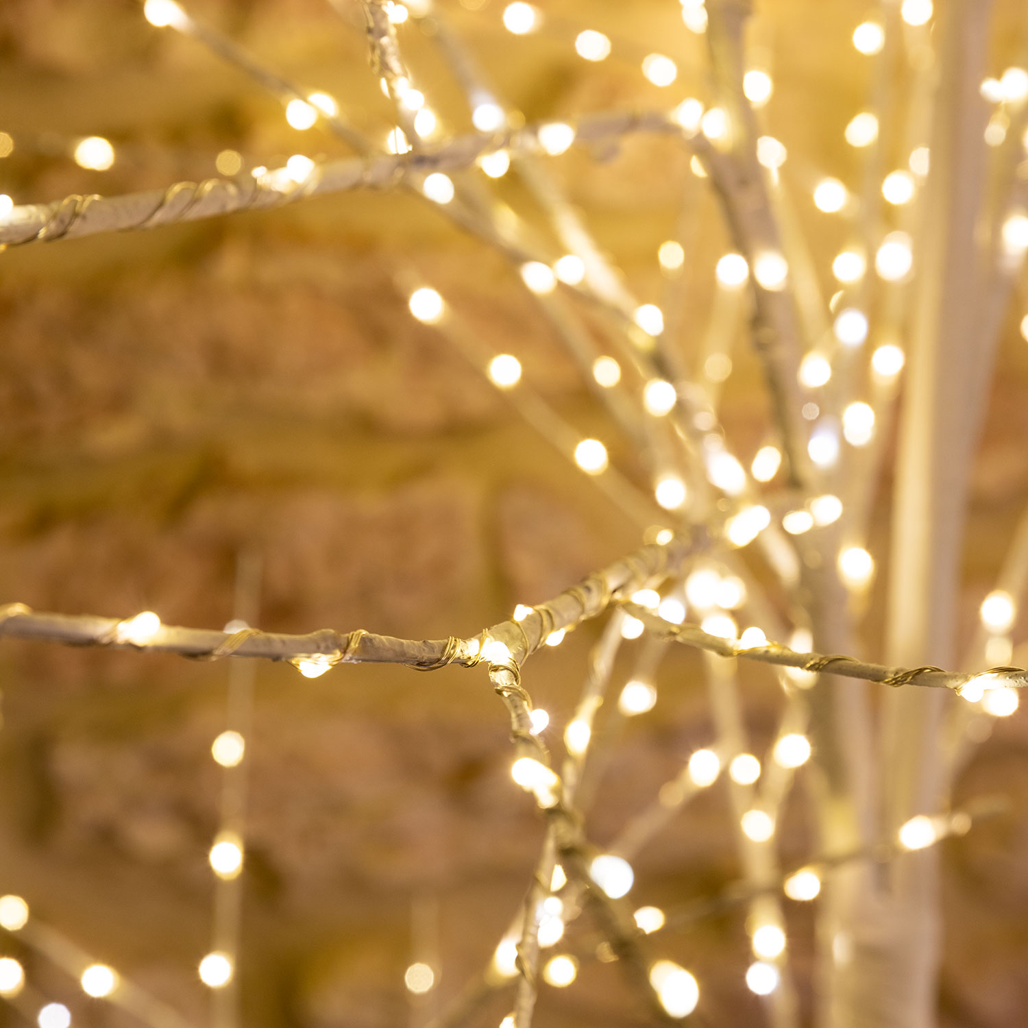 Albero bianco con tronco e base rotonda, microled bianco caldo 6 Albero bianco con tronco e base rotonda, microled bianco caldo 6