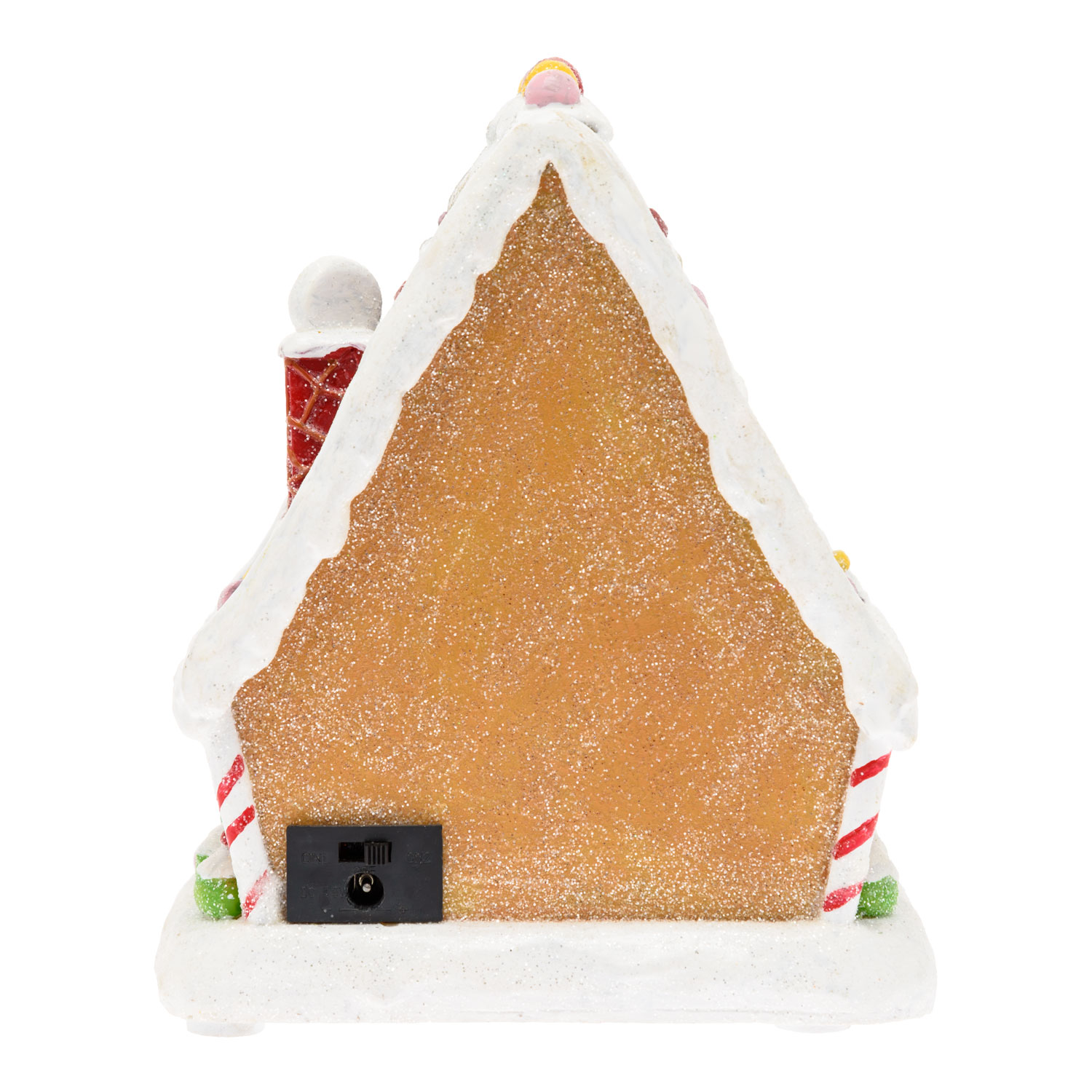 Village de Noël, Maison en pain d'épice avec porte qui s'ouvre et se ferme, h 18 cm, musiques de Noël 5 Village de Noël, Maison en pain d'épice avec porte qui s'ouvre et se ferme, h 18 cm, musiques de Noël 5