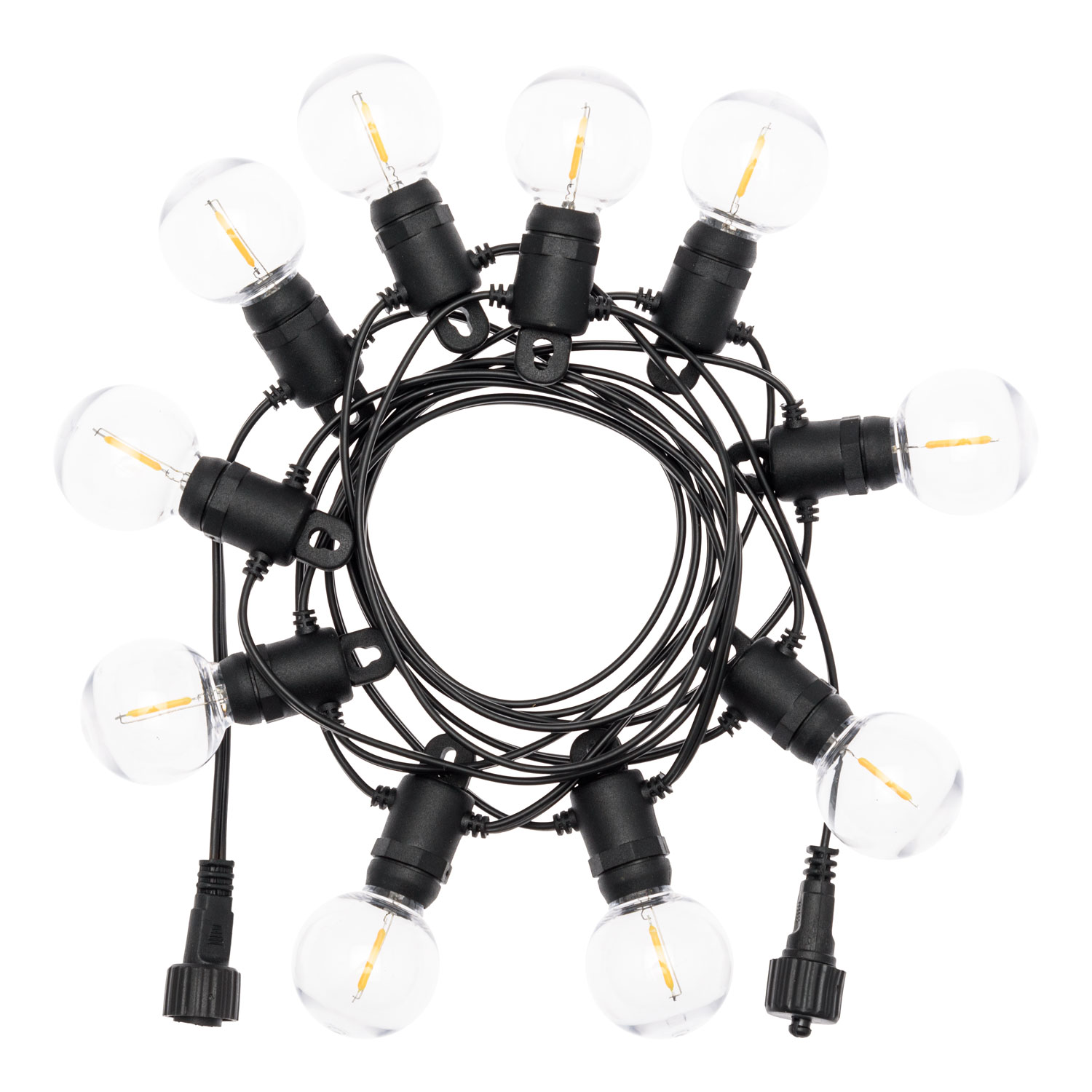 Catena Party light 16 m, 40 lampadine trasparenti Ø 40 mm, led bianco caldo, prolungabile 13 Catena Party light 16 m, 40 lampadine trasparenti Ø 40 mm, led bianco caldo, prolungabile 13