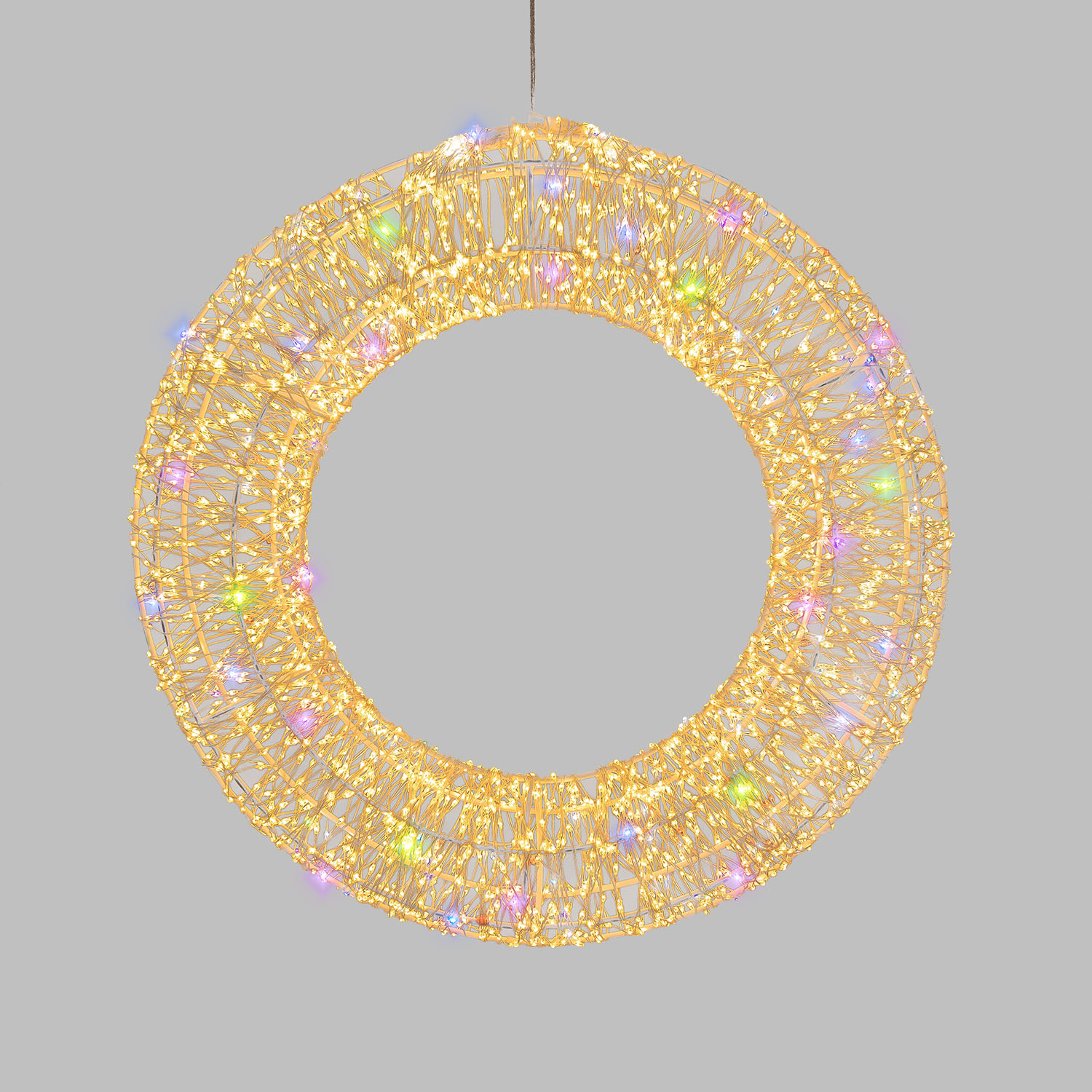 Corona Bianca 3D Ø 55 cm, microled bianco caldo e RGB, uso interno