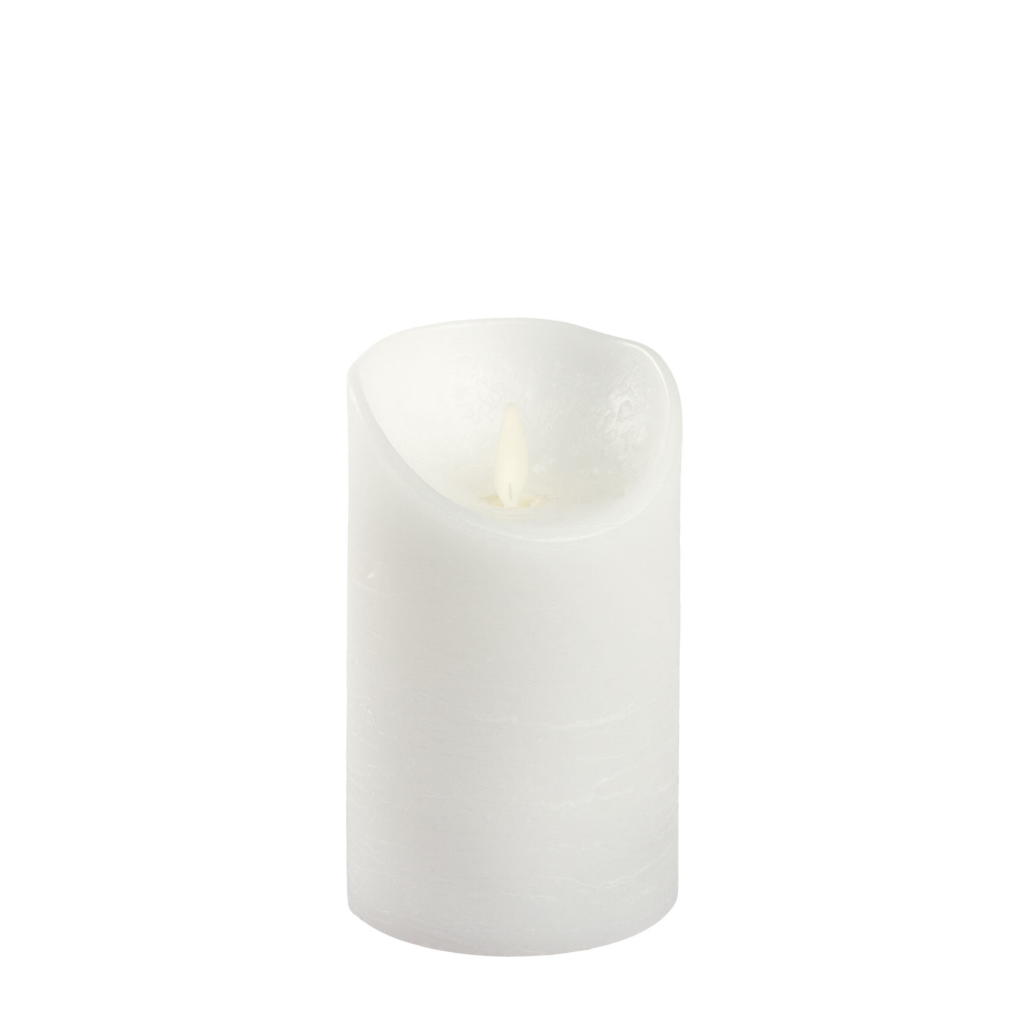 Vela blanca Led de cera rústica h. 12,5 cm 3 Vela blanca Led de cera rústica h. 12,5 cm 3