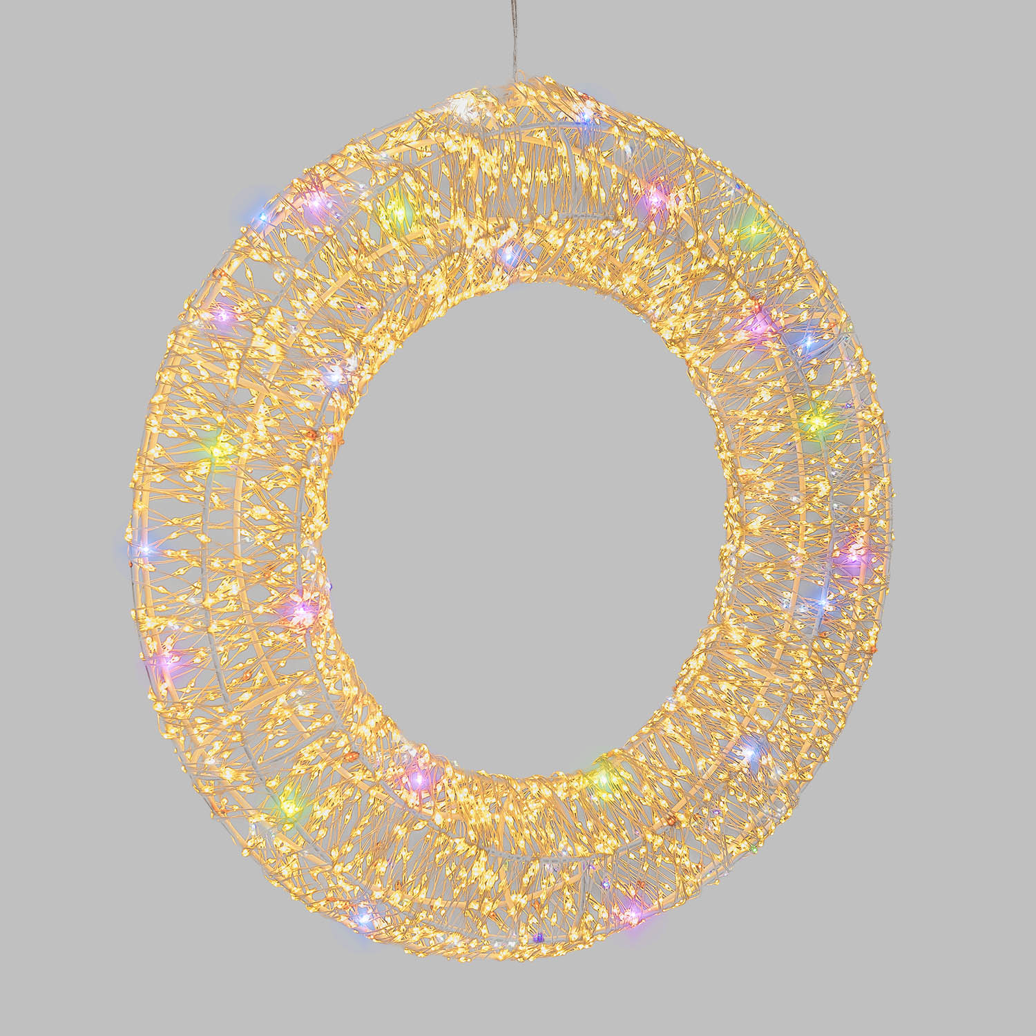 Corona Bianca 3D Ø 55 cm, microled bianco caldo e RGB, uso interno 7