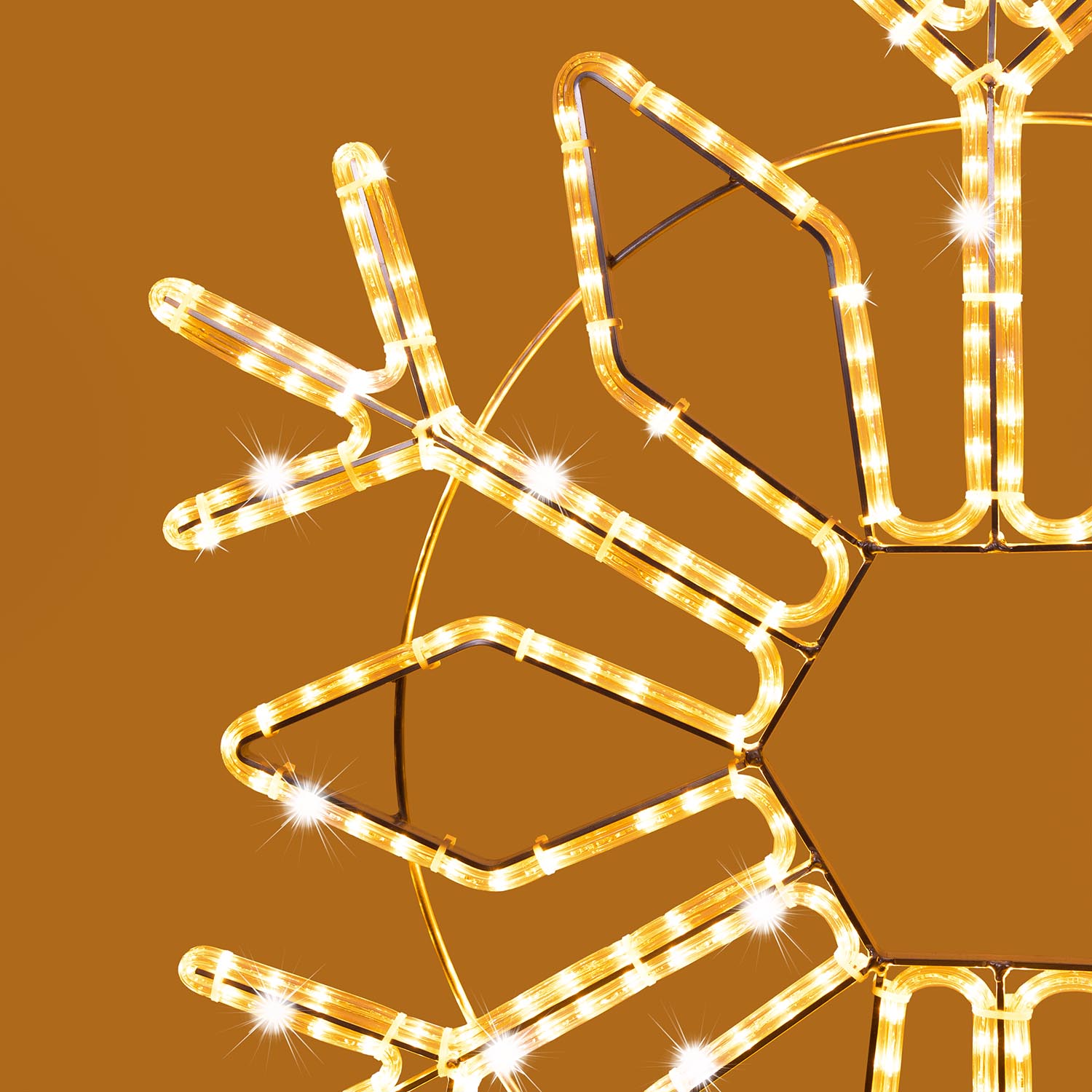 Copo de nieve de manguera luminosa, 87 x h 100 cm, 427 led blanco cálido y blanco frío 3 Copo de nieve de manguera luminosa, 87 x h 100 cm, 427 led blanco cálido y blanco frío 3