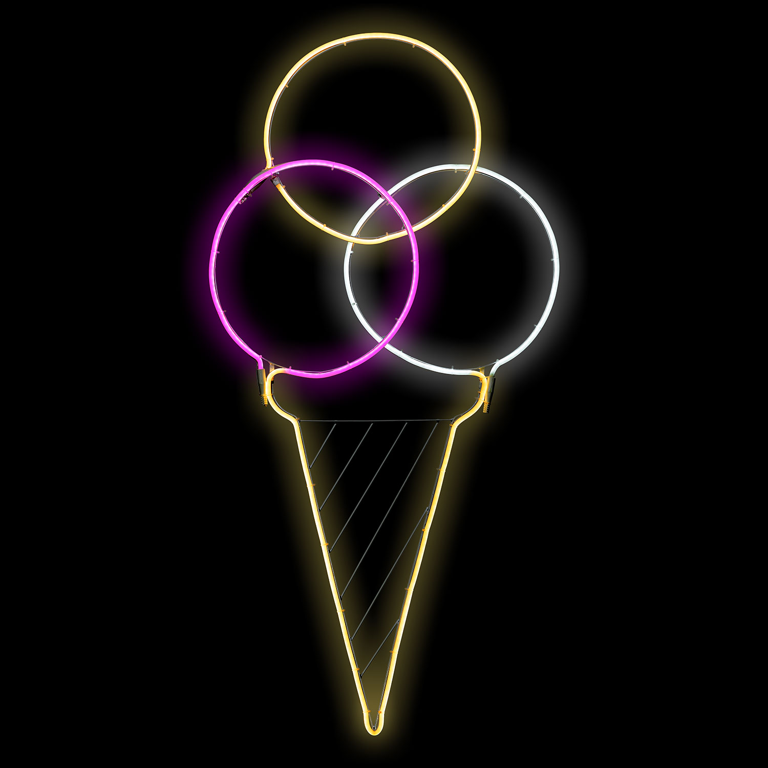 LED Lichtschlauch-Kugeleis mit Neon-Effekt, kaltweiß warmweiß und pink 3 LED Lichtschlauch-Kugeleis mit Neon-Effekt, kaltweiß warmweiß und pink 3