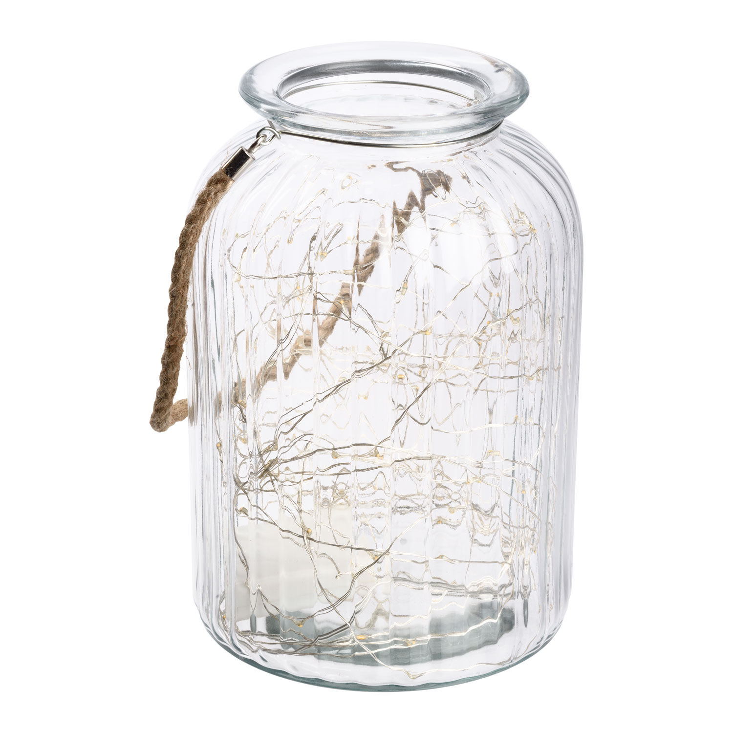 Vase en verre transparent avec 120 MicroLED blanc chaud 6 Vase en verre transparent avec 120 MicroLED blanc chaud 6