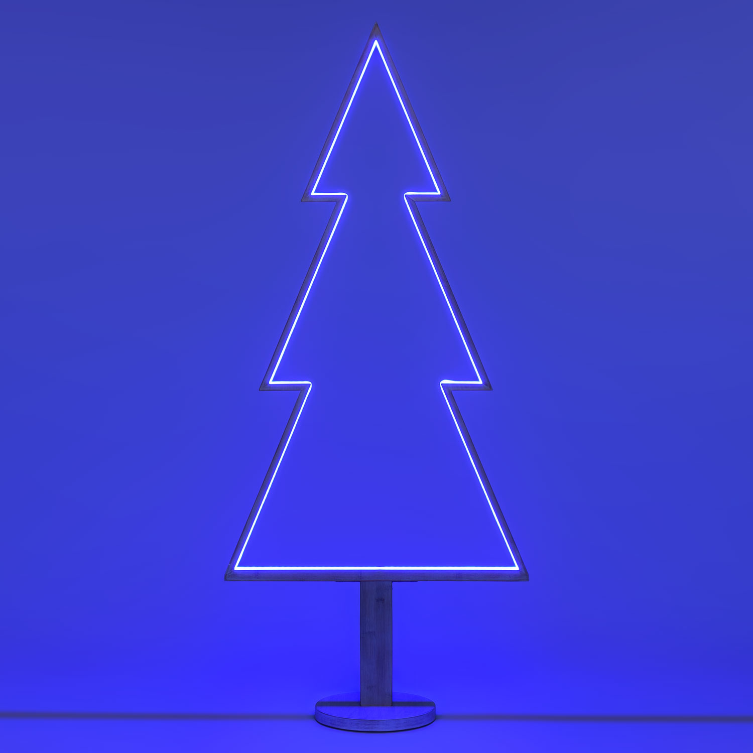 LED-Tannenbaum aus weißem Naturholz auf Fuß, 170 cm, RGB und warmweiß, Innenbereich 24 LED-Tannenbaum aus weißem Naturholz auf Fuß, 170 cm, RGB und warmweiß, Innenbereich 24