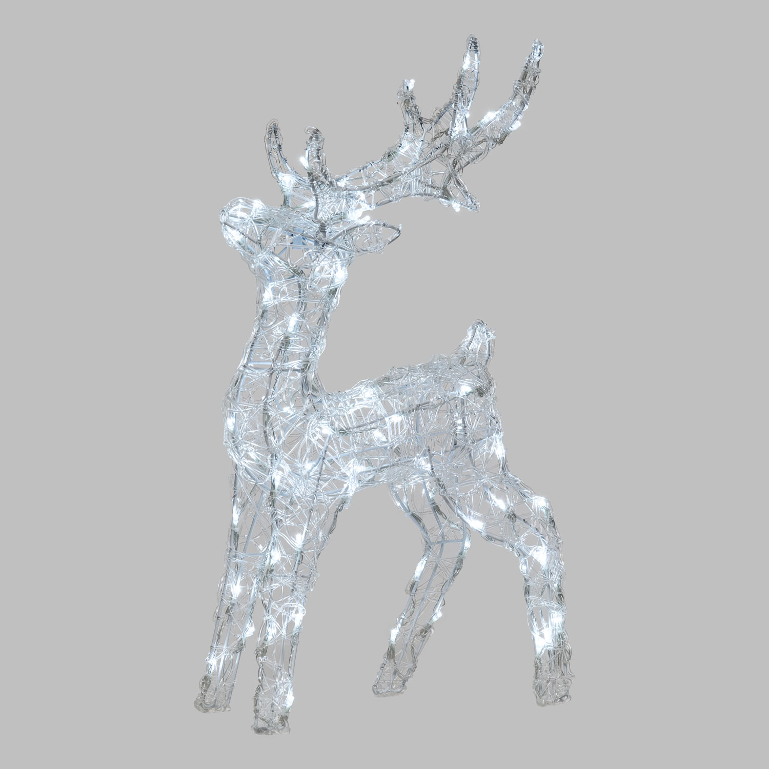 Rentier weiches Akryl, 65 cm, 80 LEDs kaltweiß, mit Timer, batteriebetrieben 5 Rentier weiches Akryl, 65 cm, 80 LEDs kaltweiß, mit Timer, batteriebetrieben 5