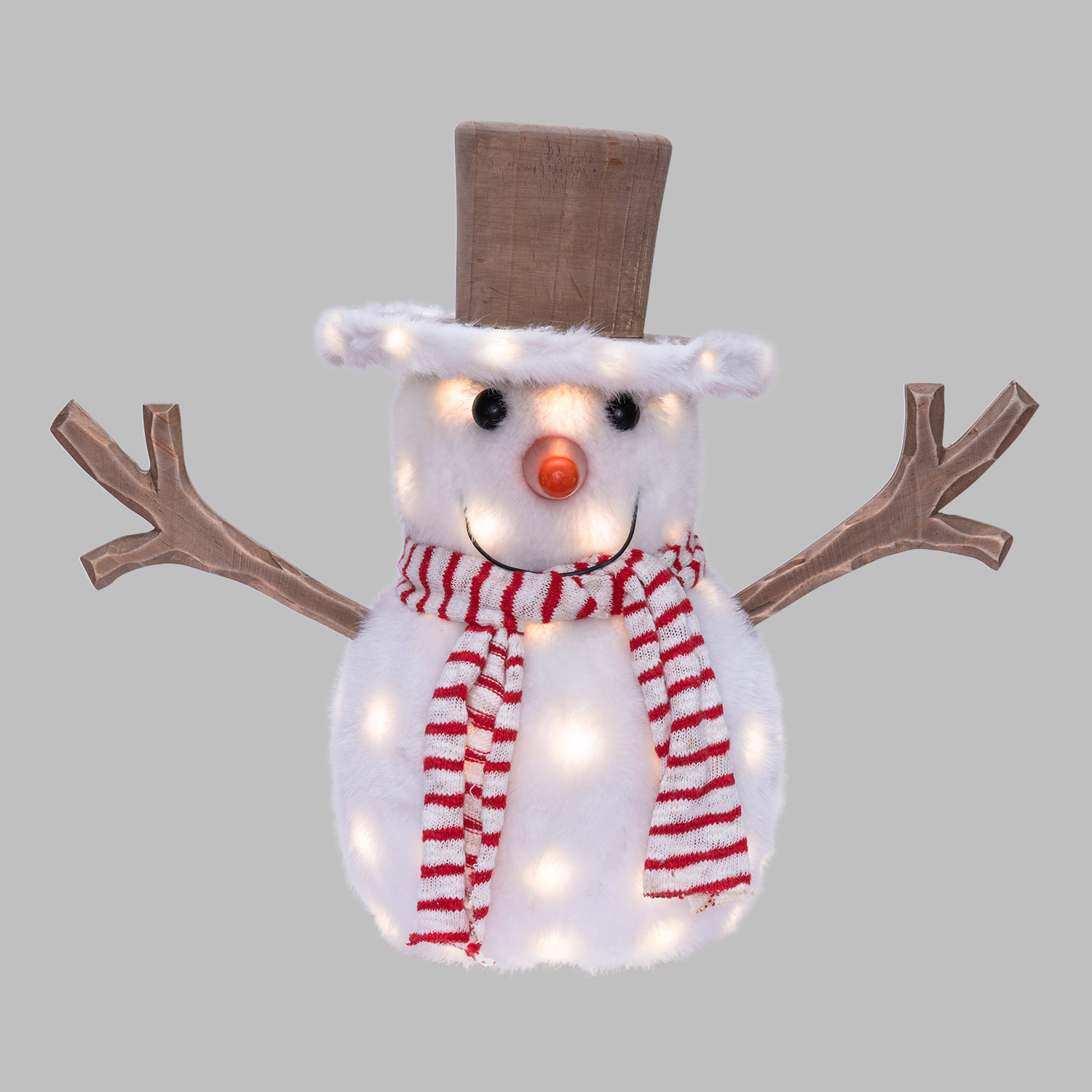 SnowPazzo luminoso 3D in legno, h 40 cm, Dual Color MicroLED bianco caldo e bianco freddo, uso interno 7