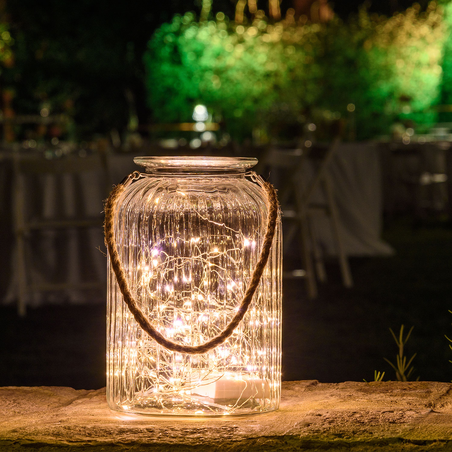 Vase en verre transparent avec 120 MicroLED blanc chaud 4 Vase en verre transparent avec 120 MicroLED blanc chaud 4