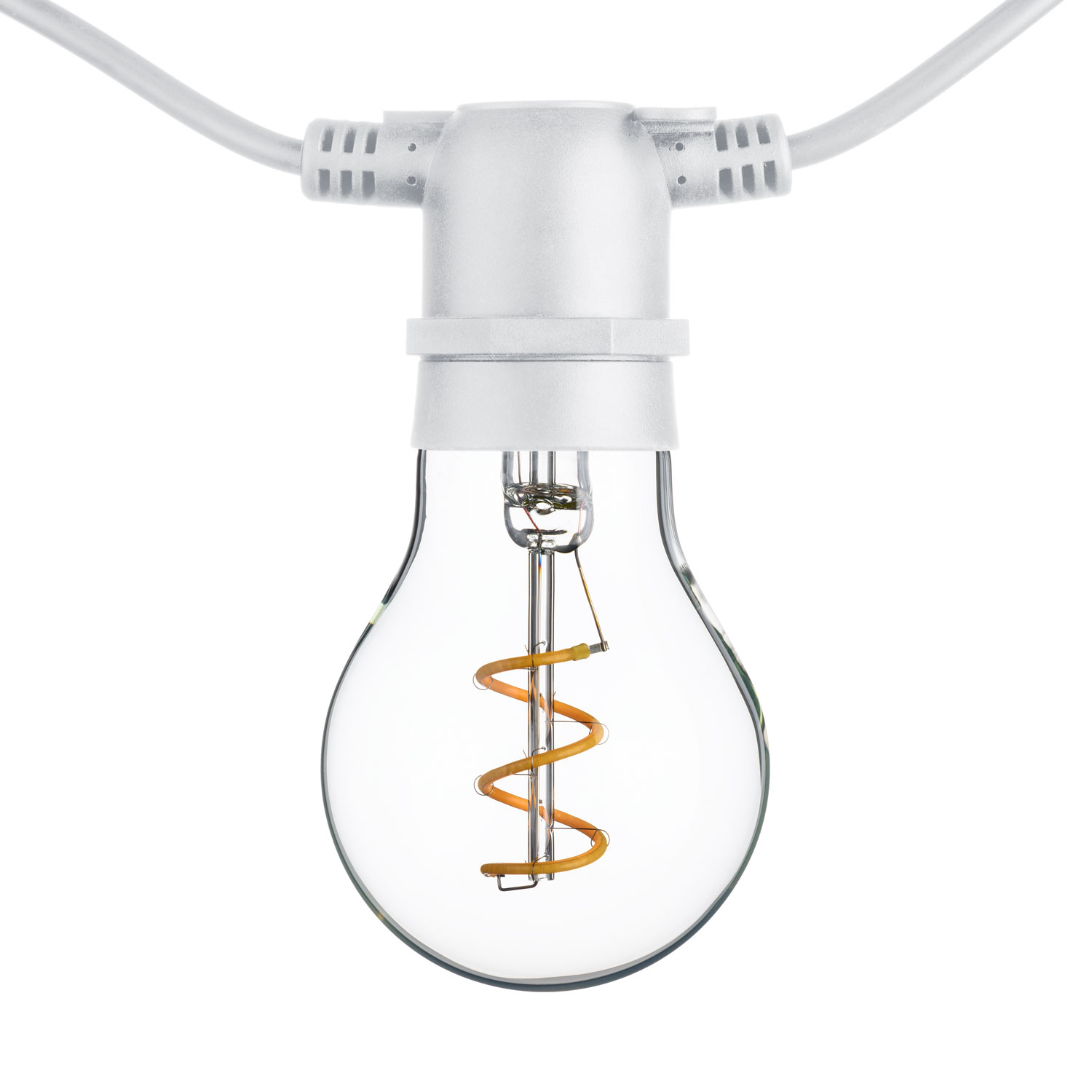 Catena 5 m, 10 lampadine goccia Ø 60 mm, led bianco caldo a spirale, prolungabile 3 Catena 5 m, 10 lampadine goccia Ø 60 mm, led bianco caldo a spirale, prolungabile 3